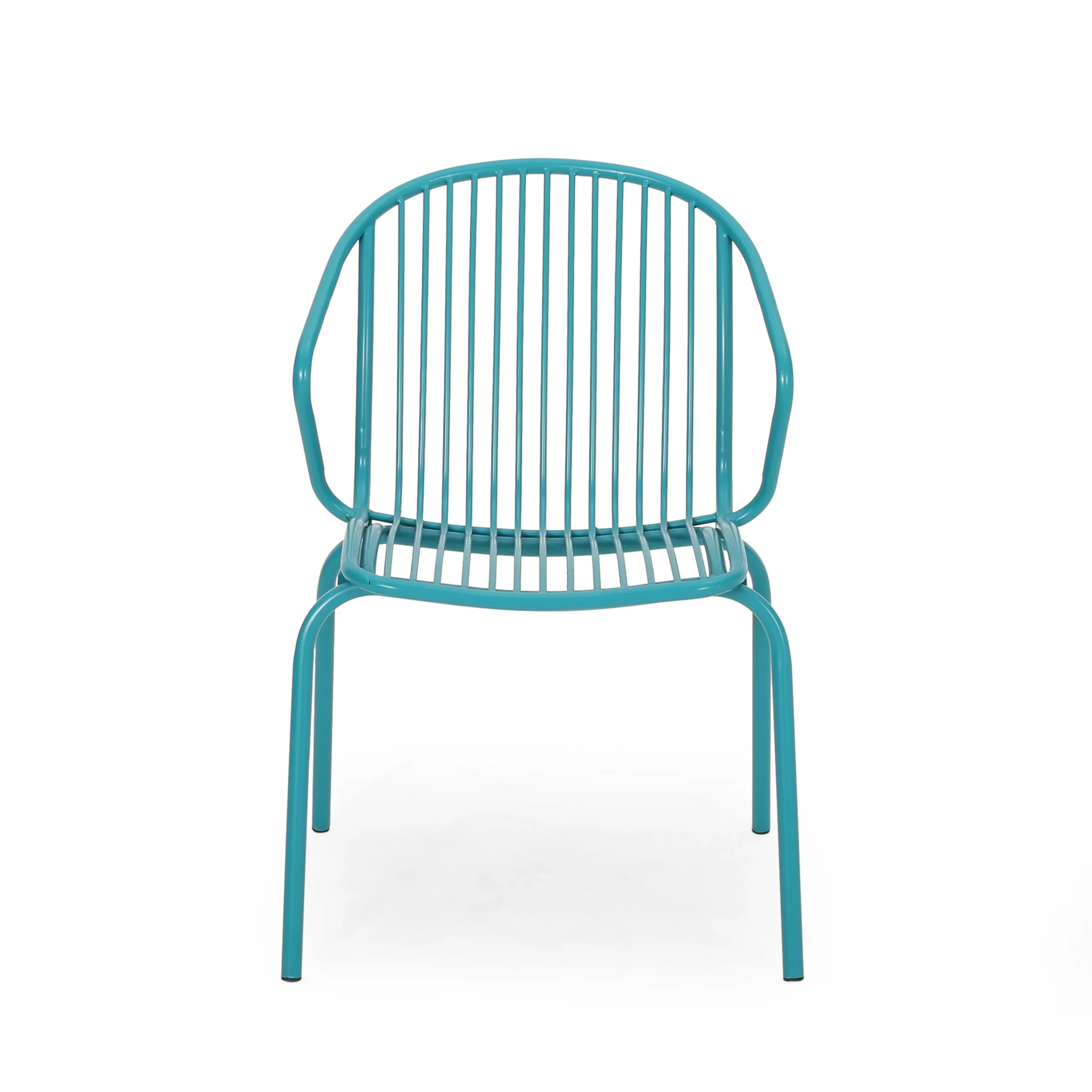 Emily Outdoor Modern Iron Club Chair (Set of 2) - furnishings