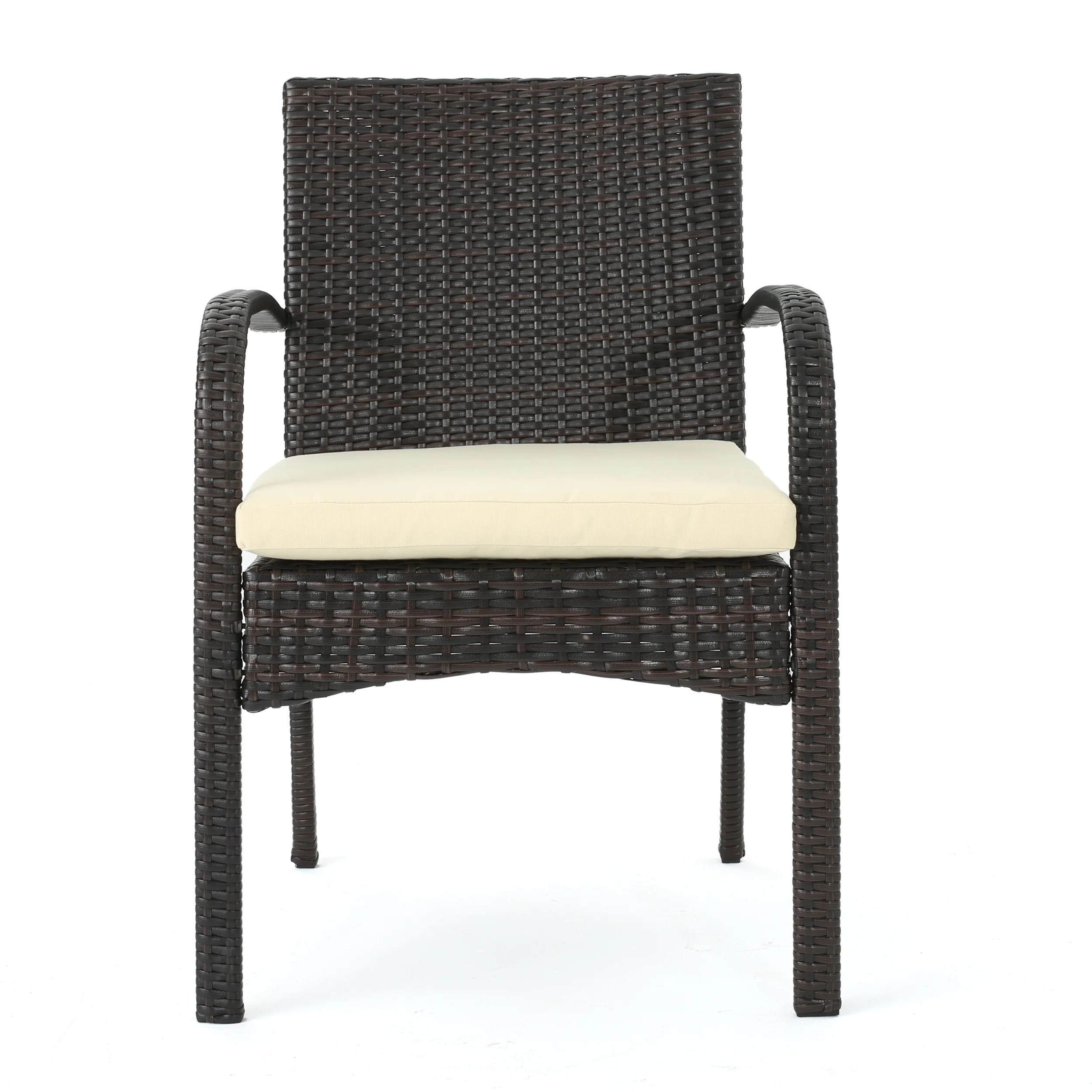 Meeker Outdoor 3-piece Wicker Bistro Set with Cushions - furnishings