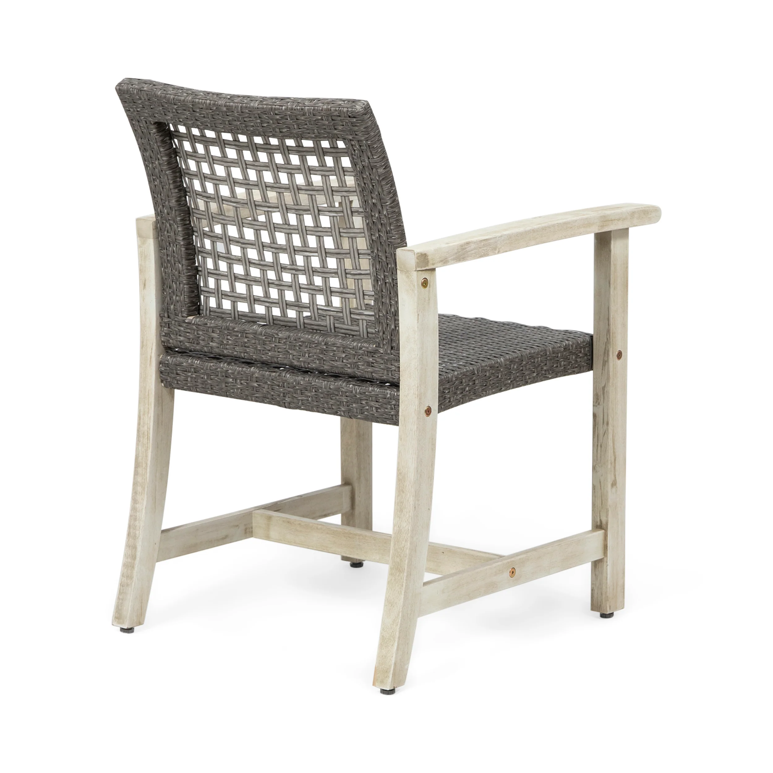 Alyssa Outdoor Acacia Wood and Wicker Dining Chair (Set of 2) - furnishings