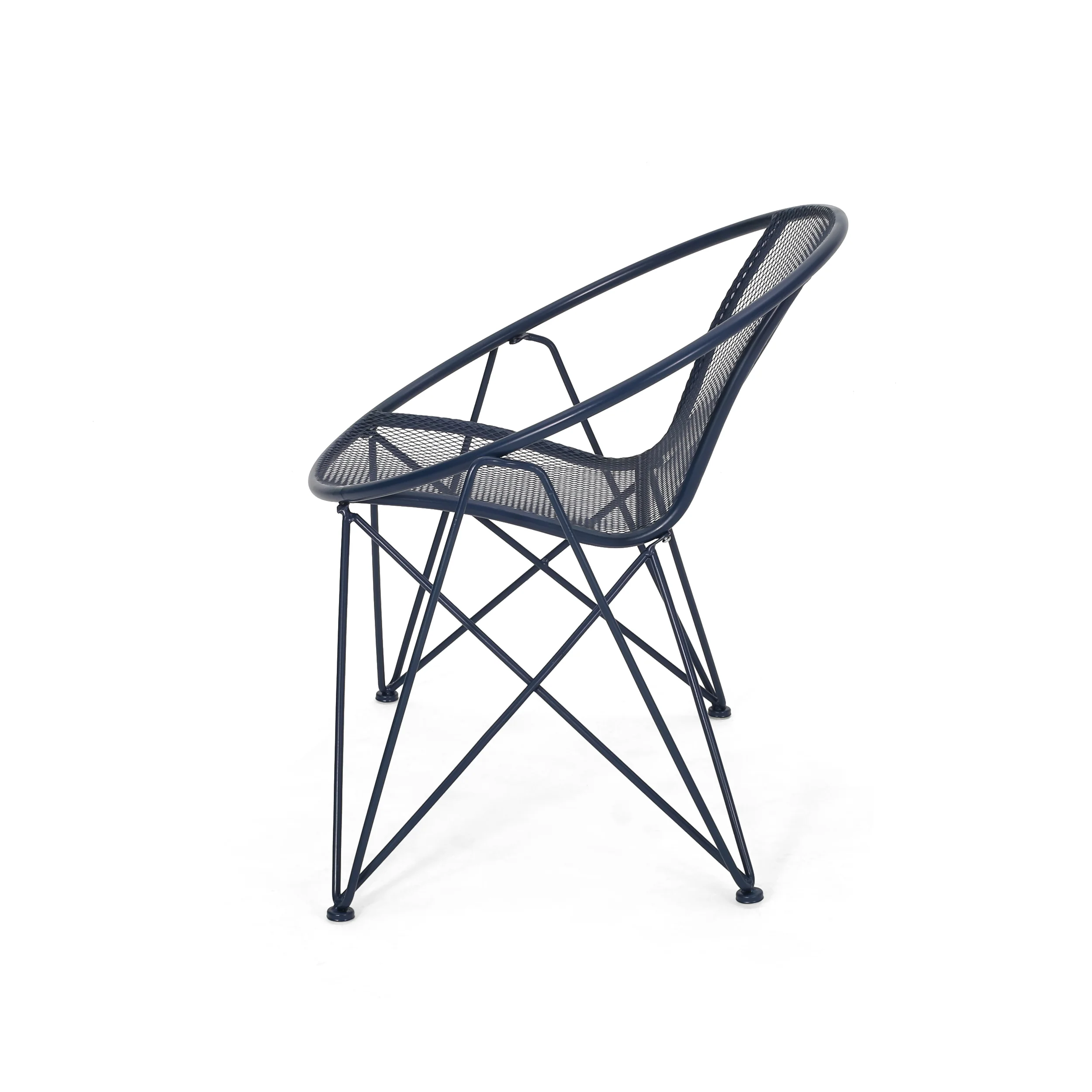 Graham Modern Outdoor Iron Club Chair (Set of 2) - furnishings