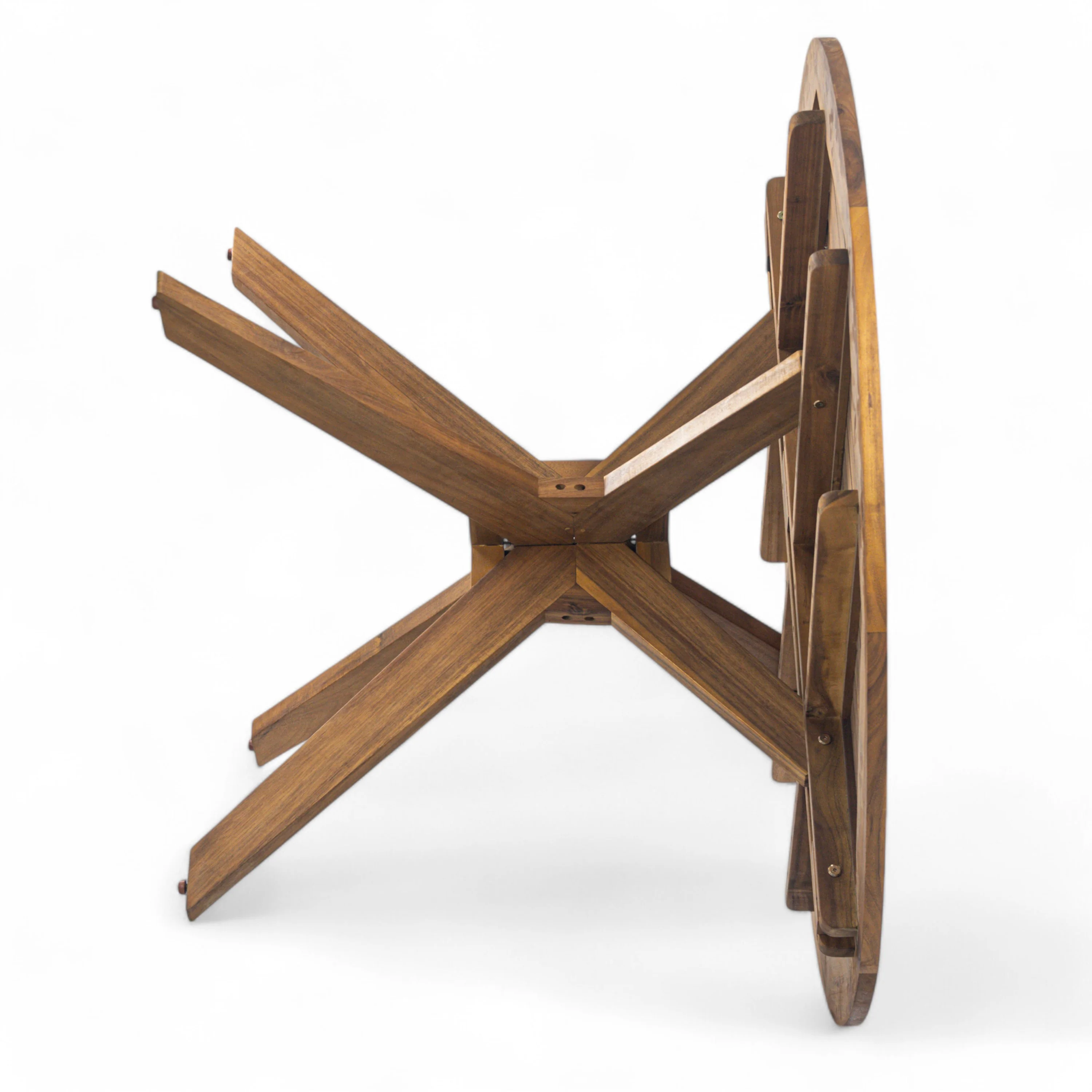 Stanford Outdoor Acacia Wood Round Dining Table - furnishings