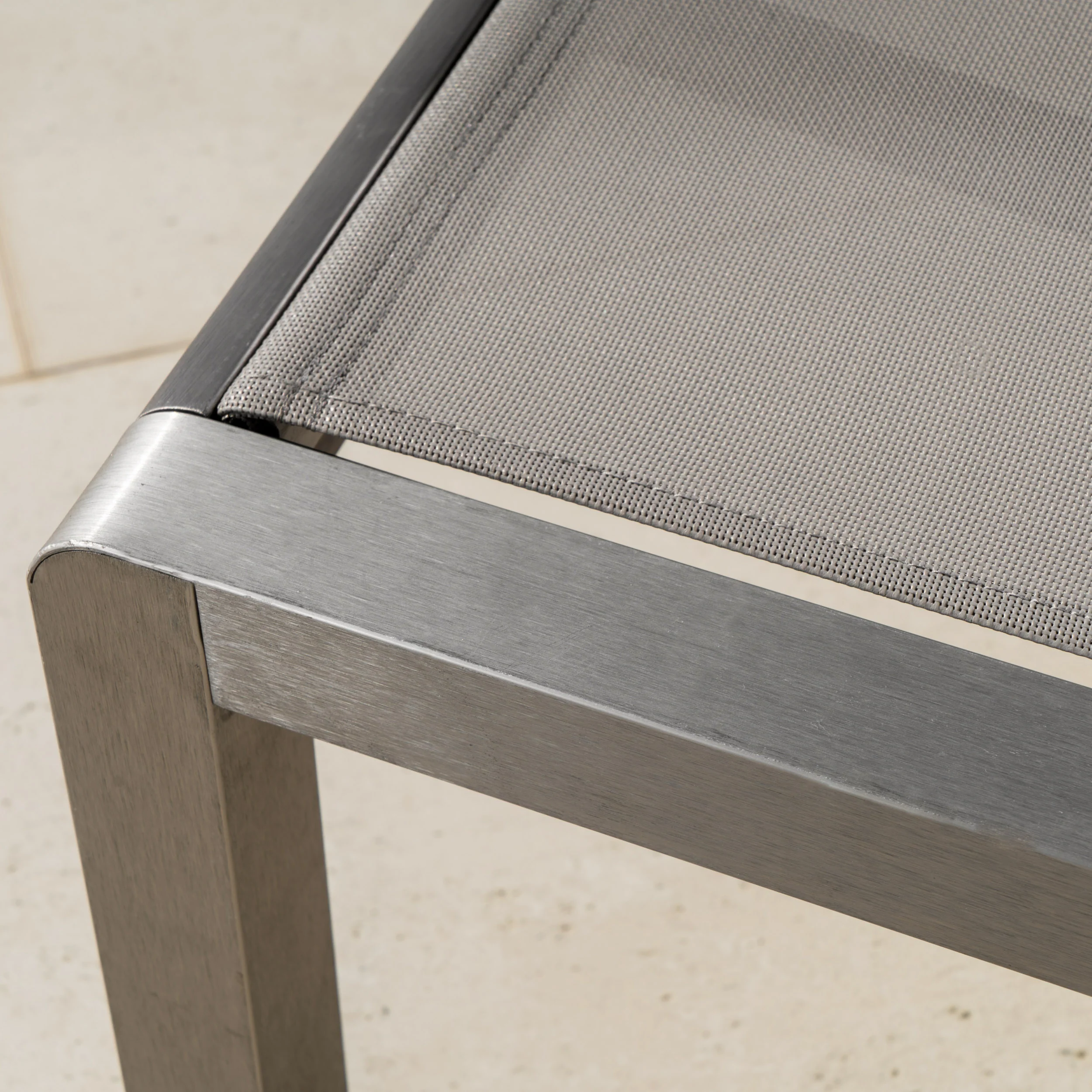 Holborn Outdoor Modern Gray Mesh Chaise Lounge with Wheels (Set of 2) - furnishings