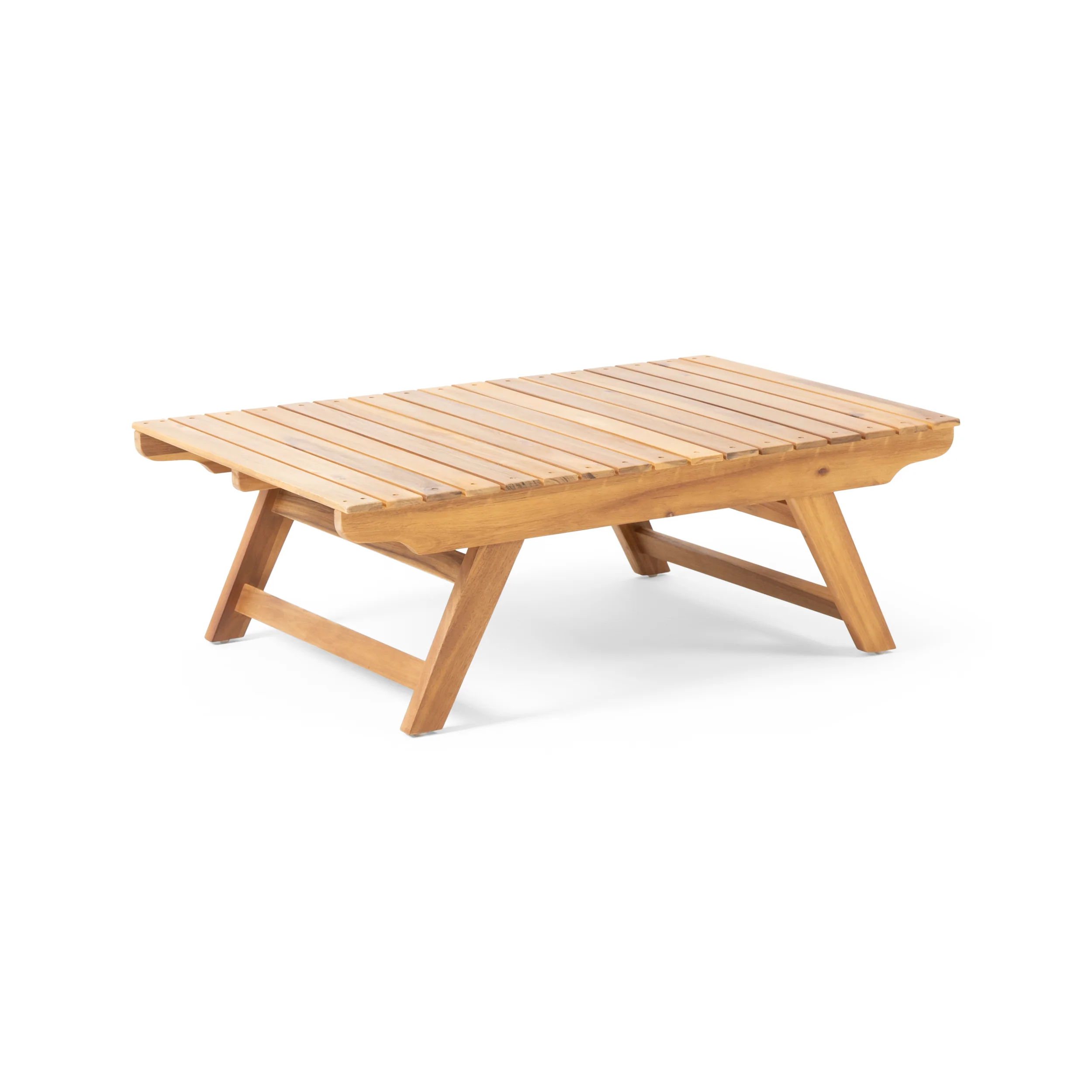 Kaiya Outdoor 2 Seater Acacia Wood Loveseat and Coffee Table Set - furnishings