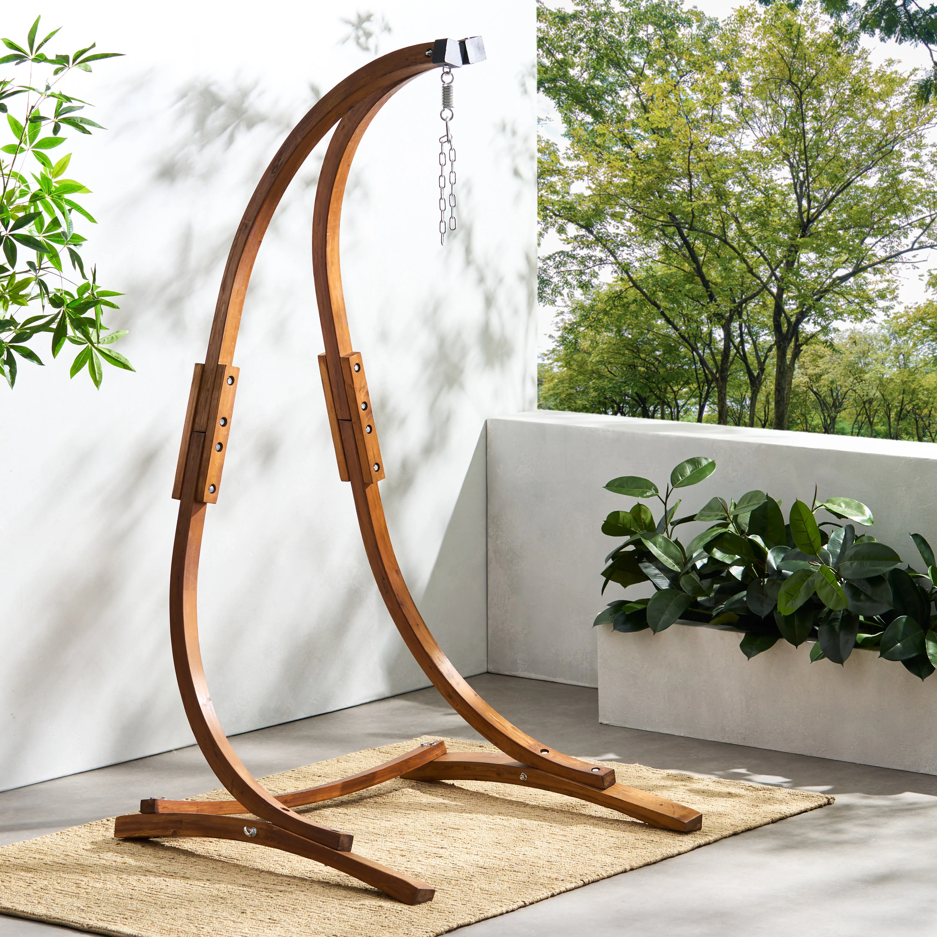 Gina Outdoor Wood Hammock Chair Stand - furnishings