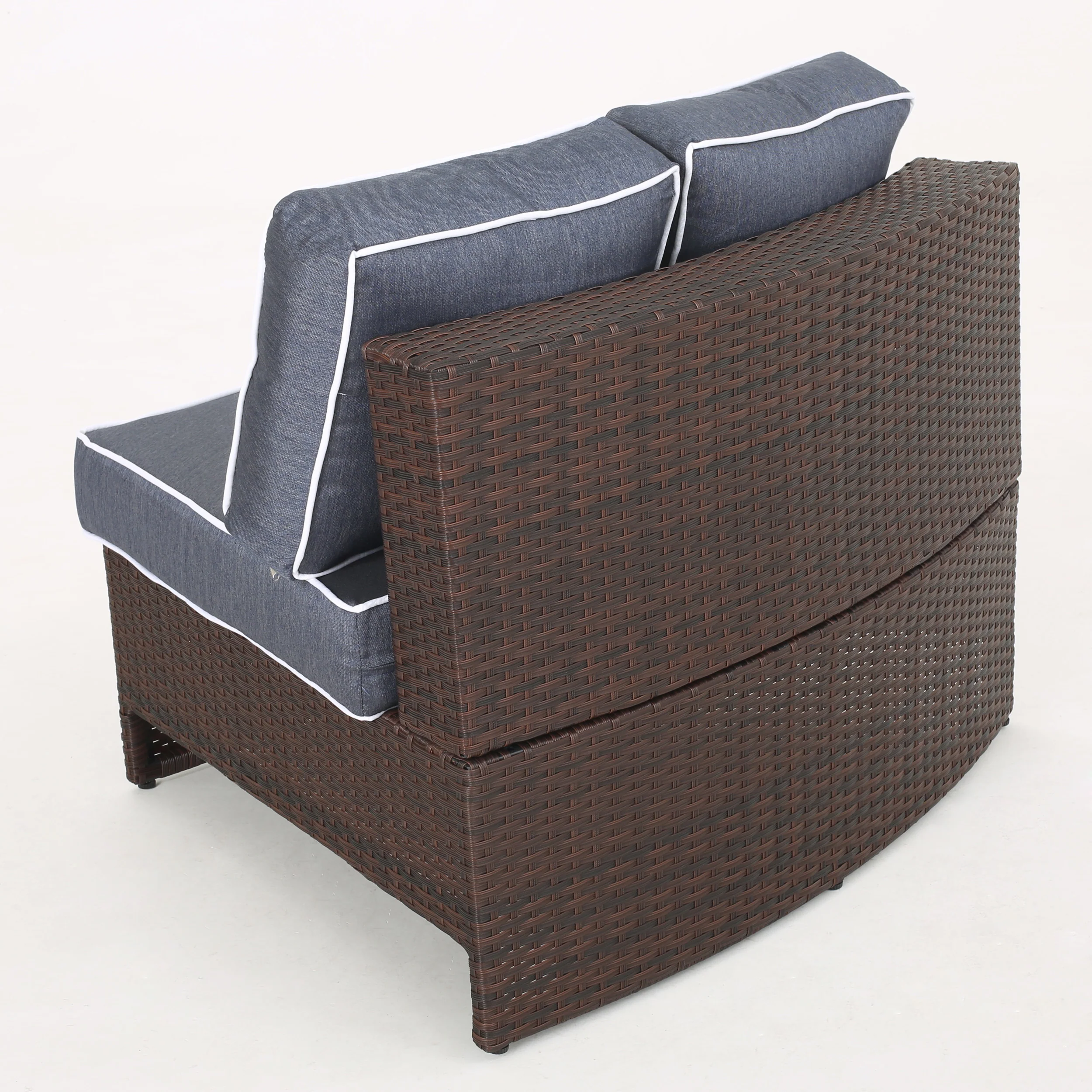 Riviera 6pc Outdoor Sectional Sofa Set w/ Storage Trunk & Ice Bucket - furnishings