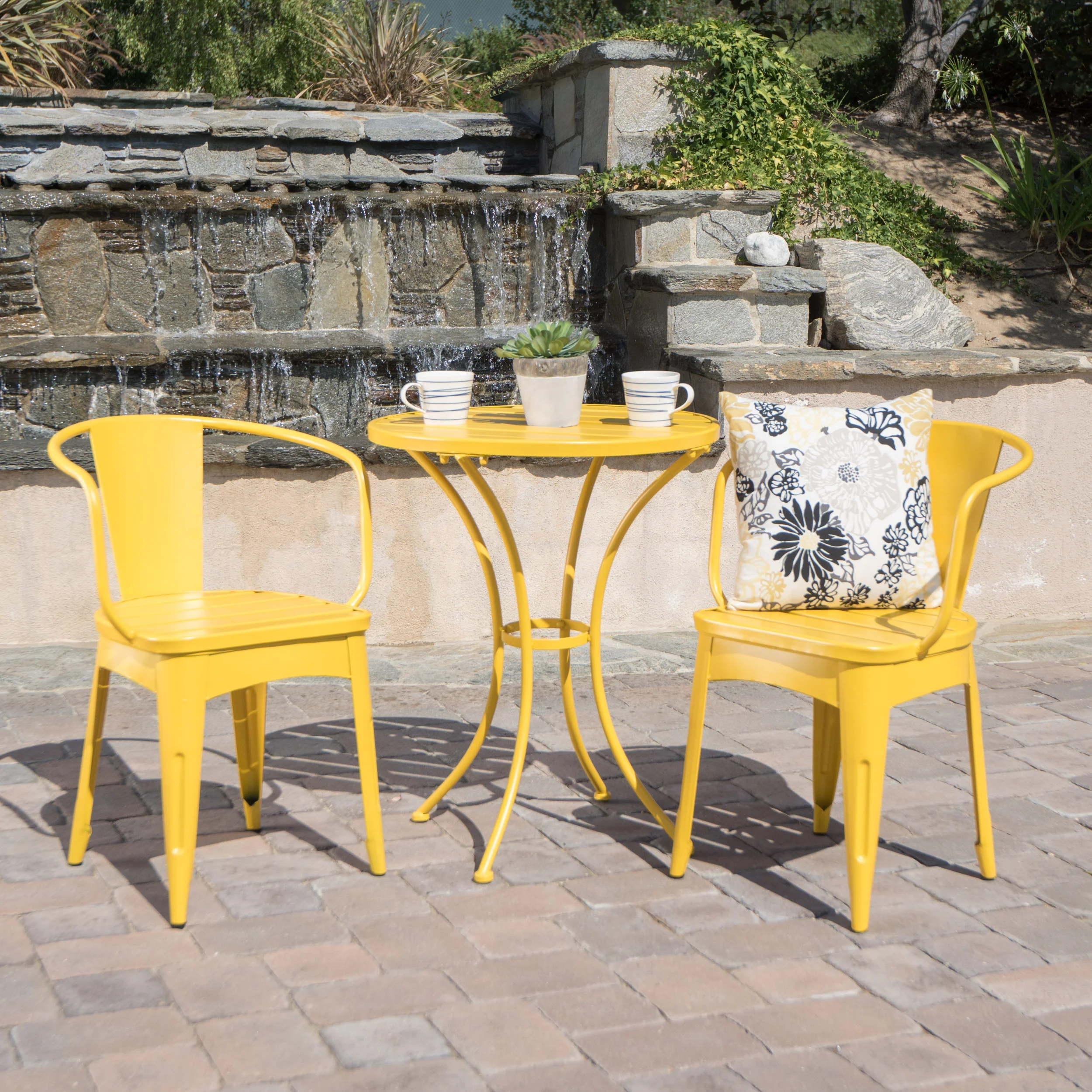 Collins Outdoor 3 Piece Iron Bistro Set - furnishings
