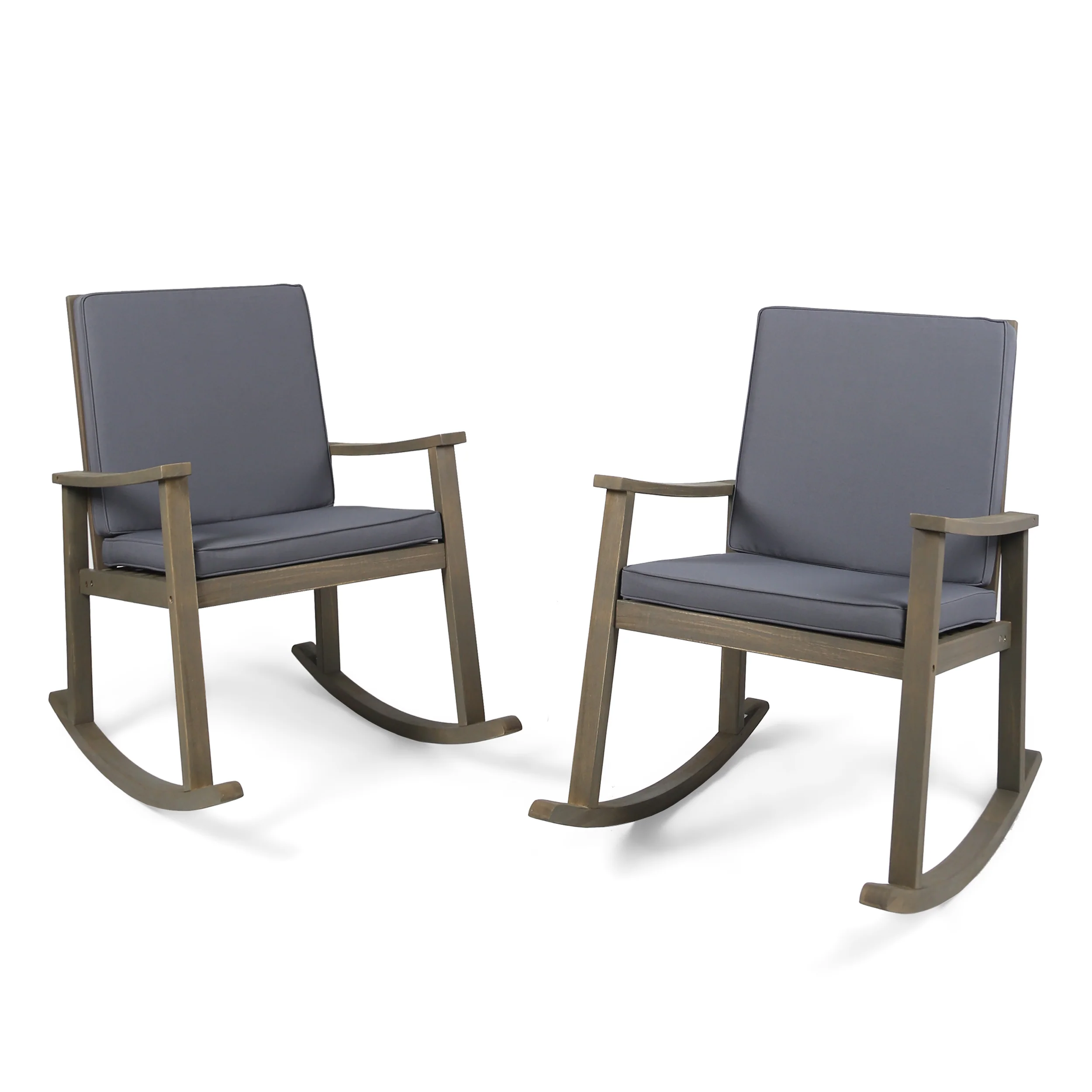 David Outdoor Acacia Wood Rocking Chair (Set of 2) - furnishings