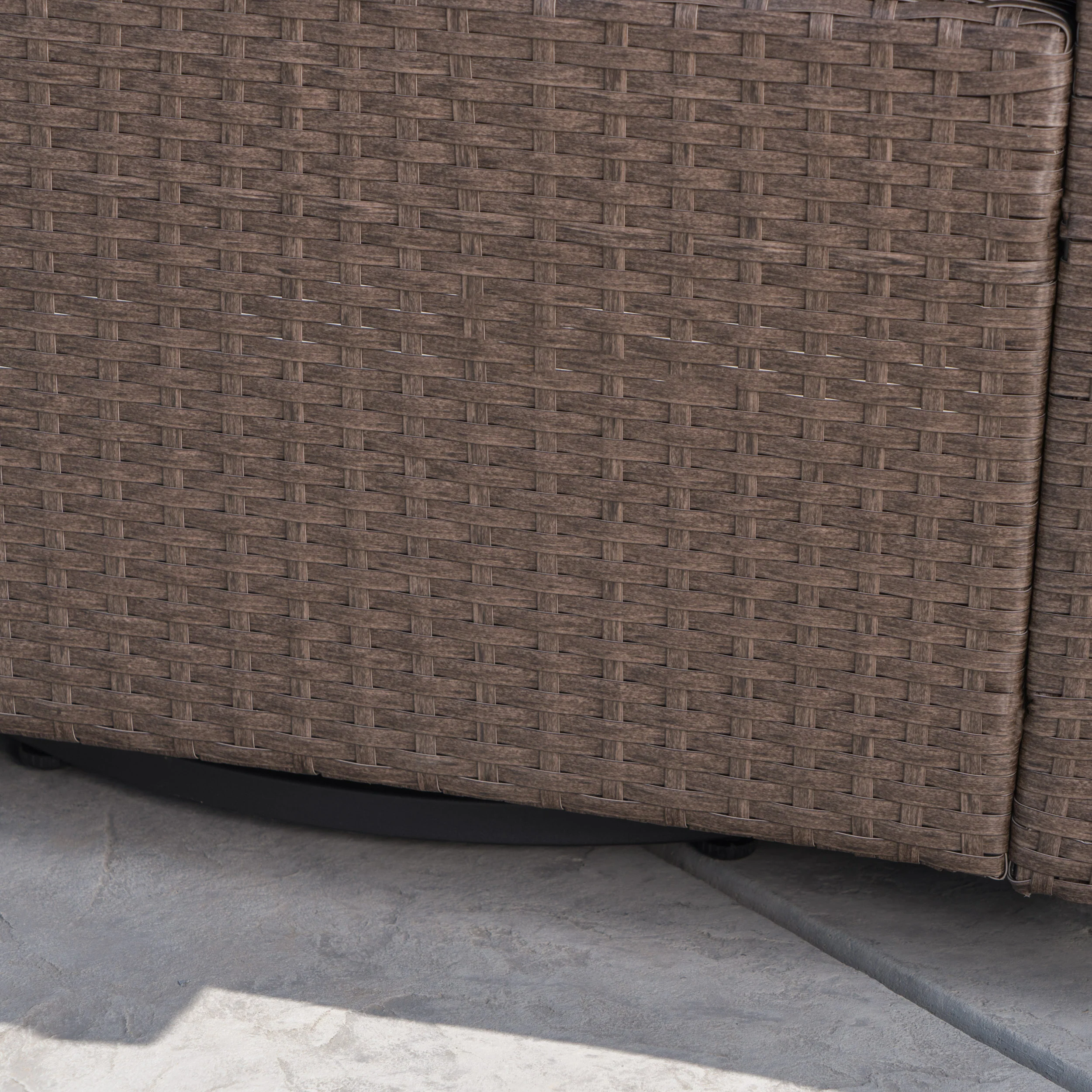Venice Outdoor 5 Piece Chat Set with Brown Wicker Club Chairs and Fire Pit - furnishings