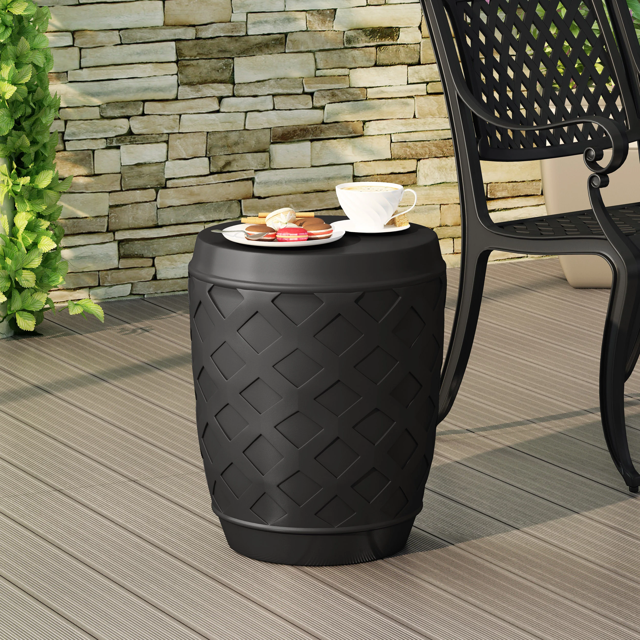 Keeley Outdoor Contemporary Side Table - furnishings
