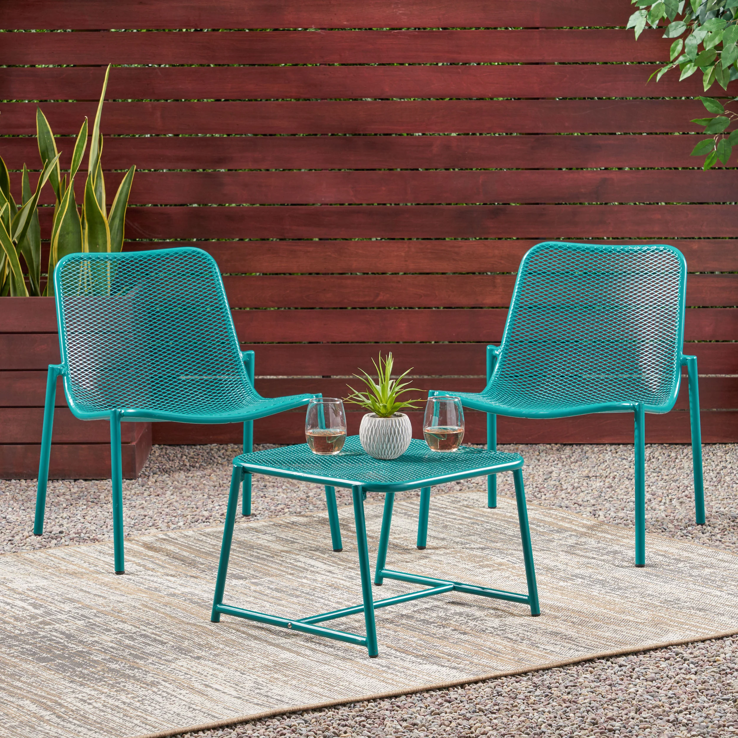 Brenner Outdoor Modern 2 Seater Chat Set - furnishings