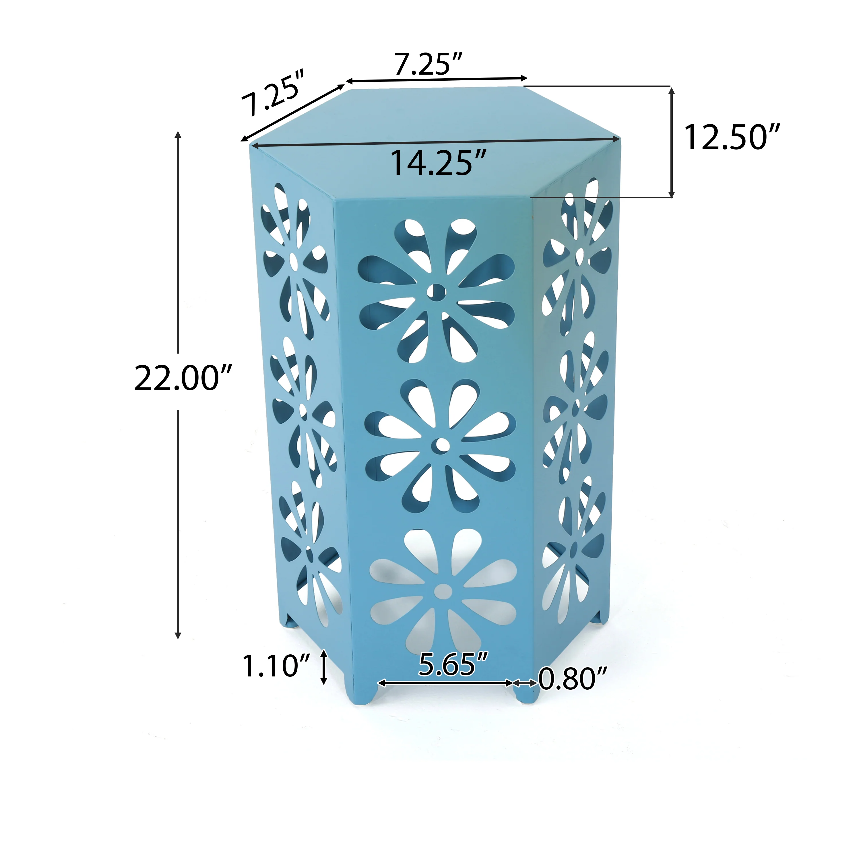 Danbury Outdoor 14 Inch Iron Floral Side Table - furnishings