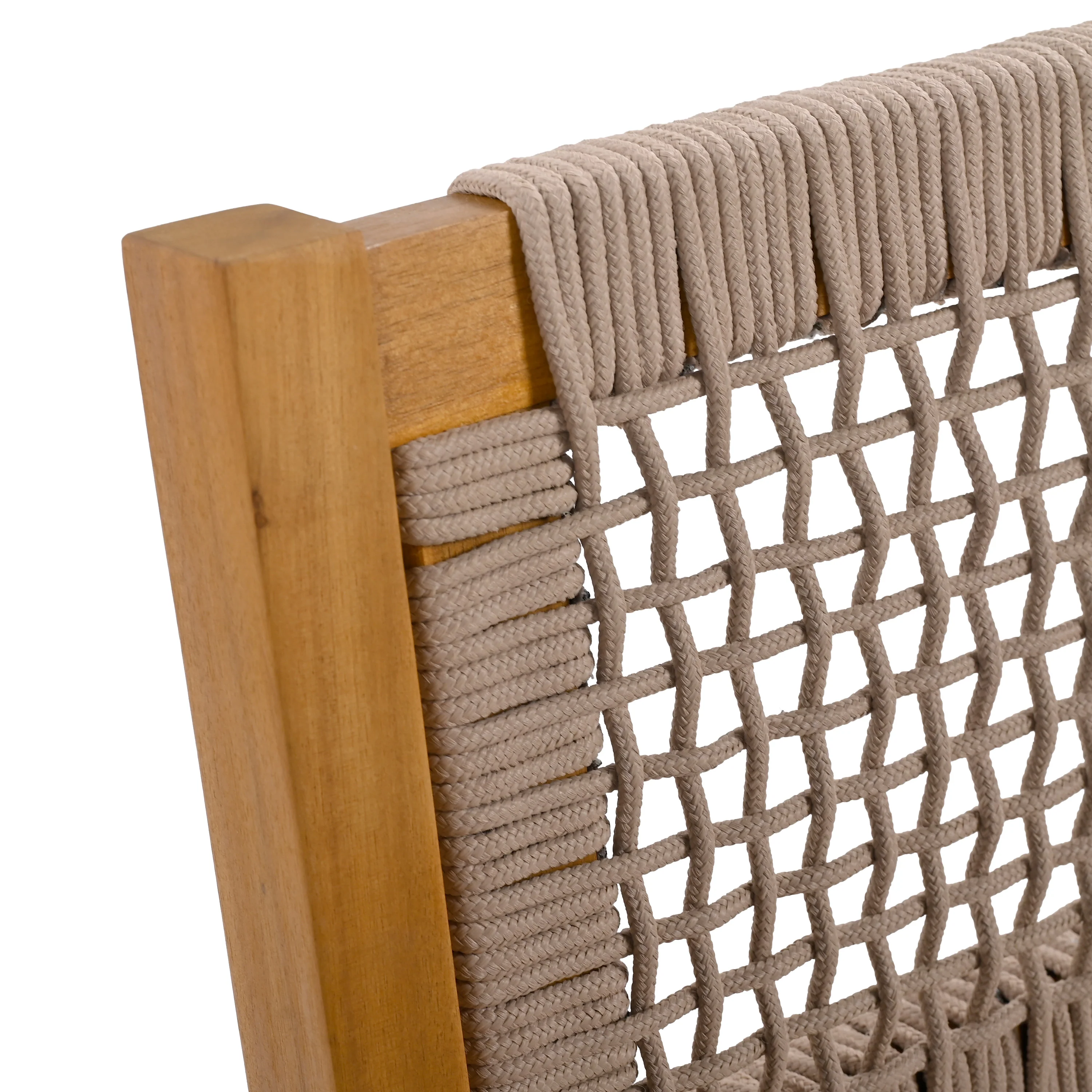 Seraphina Outdoor Patio Acacia Wood Braided Rope Dining Chairs, Set of 2 - furnishings