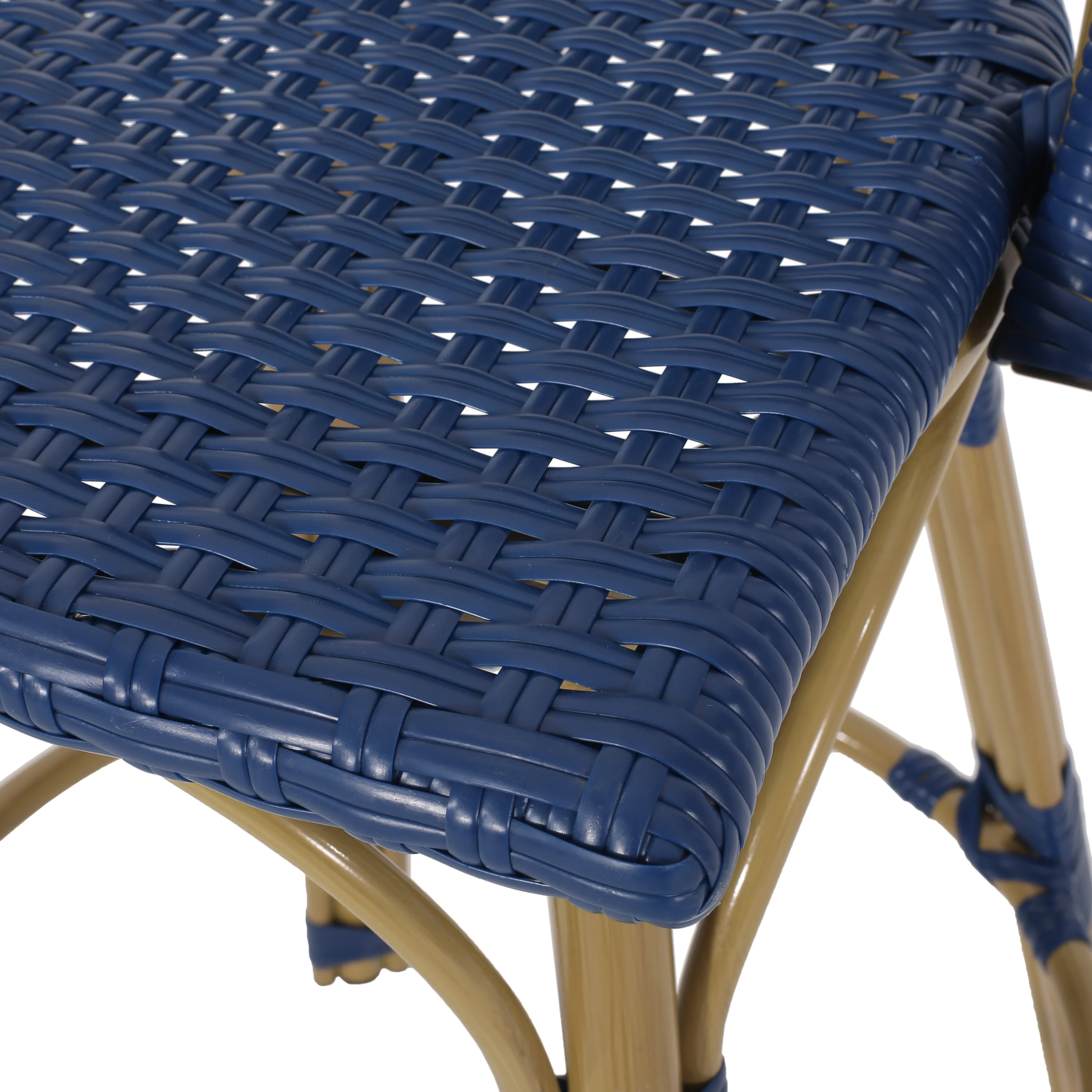 Cotterell Outdoor French Wicker and Aluminum 29.5 Inch Barstools, Set of 2 - furnishings