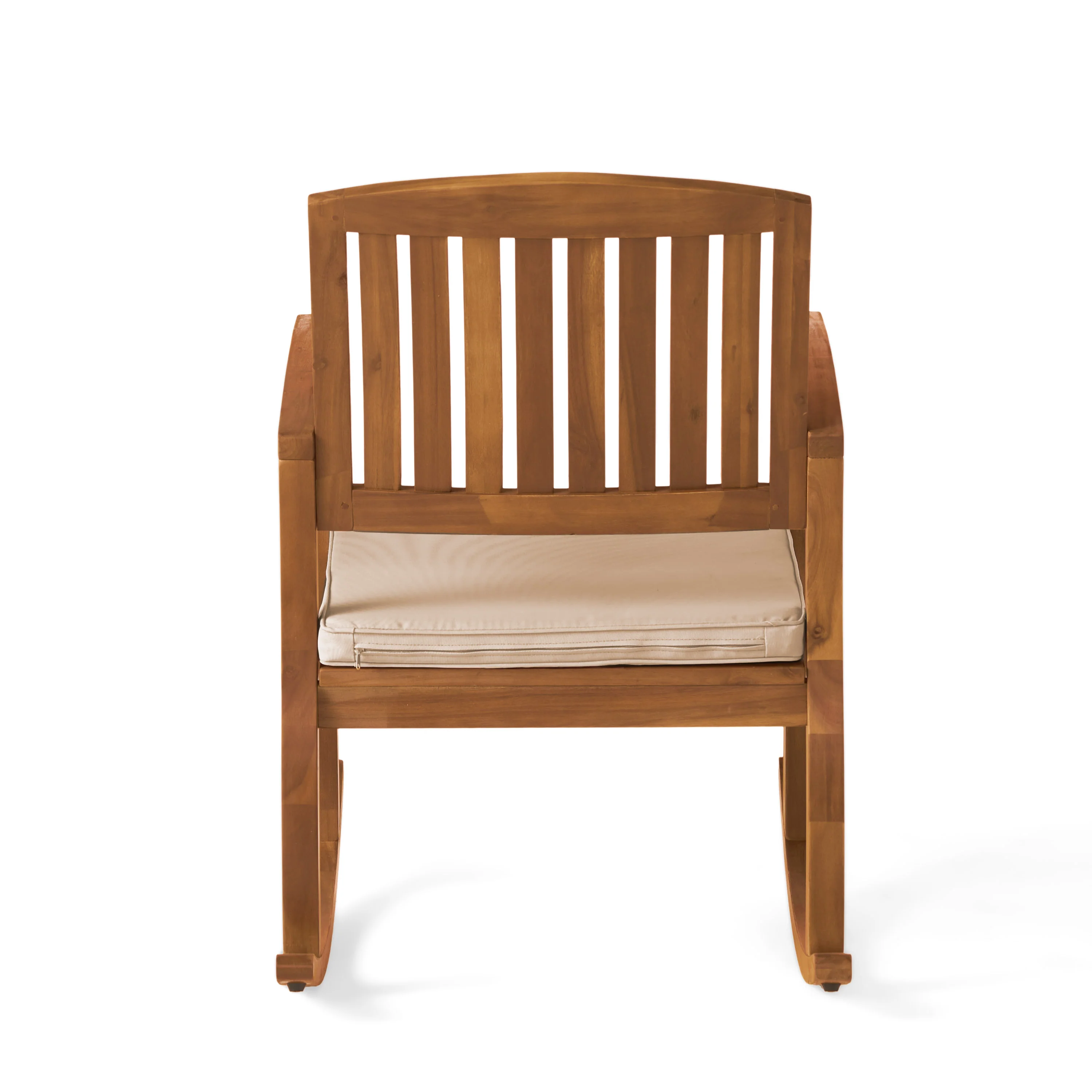 Sadie Outdoor Acacia Wood Rocking Chairs with Cushion (Set of 2) - furnishings