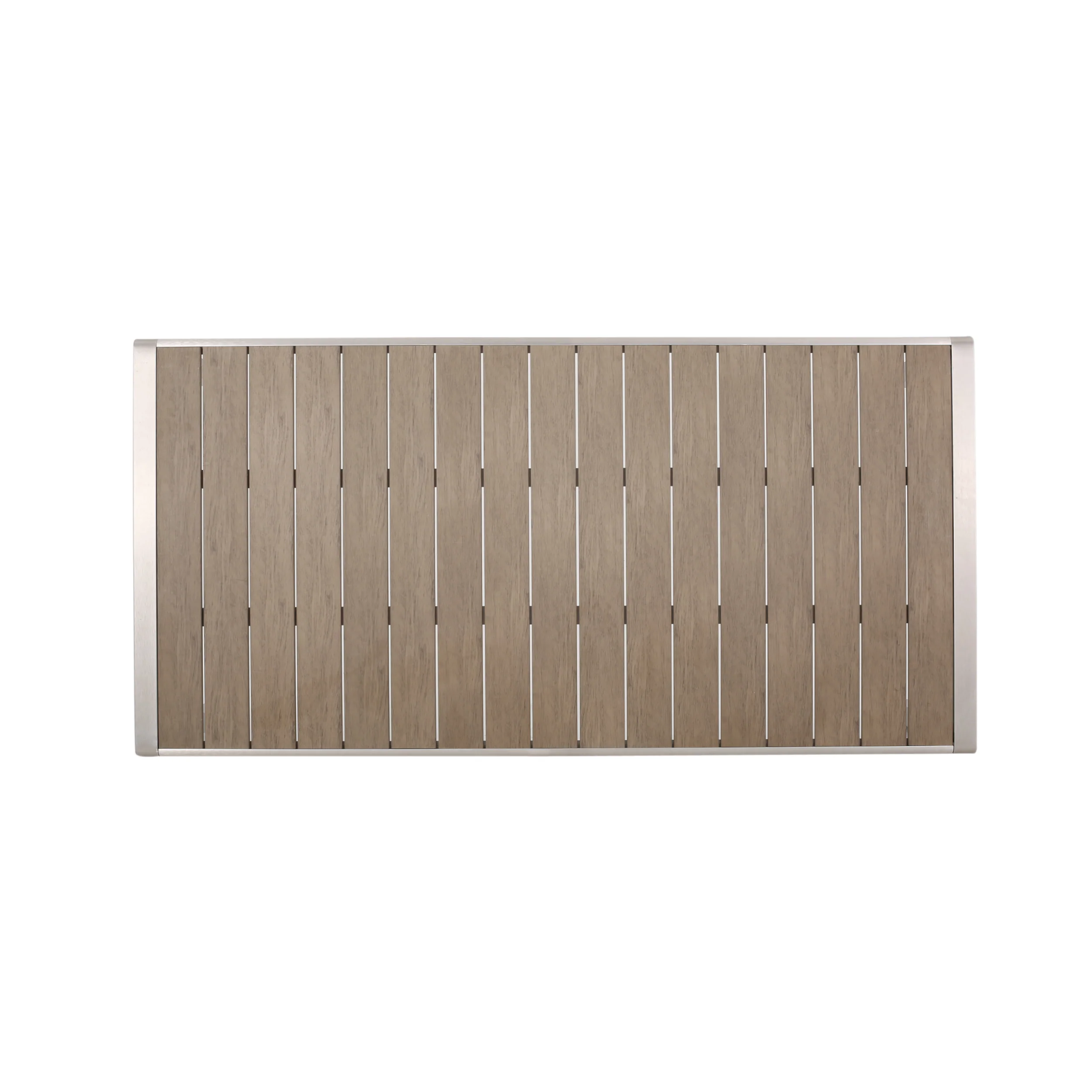 Cherie Outdoor Modern Aluminum Dining Table with Faux Wood Table Top - furnishings