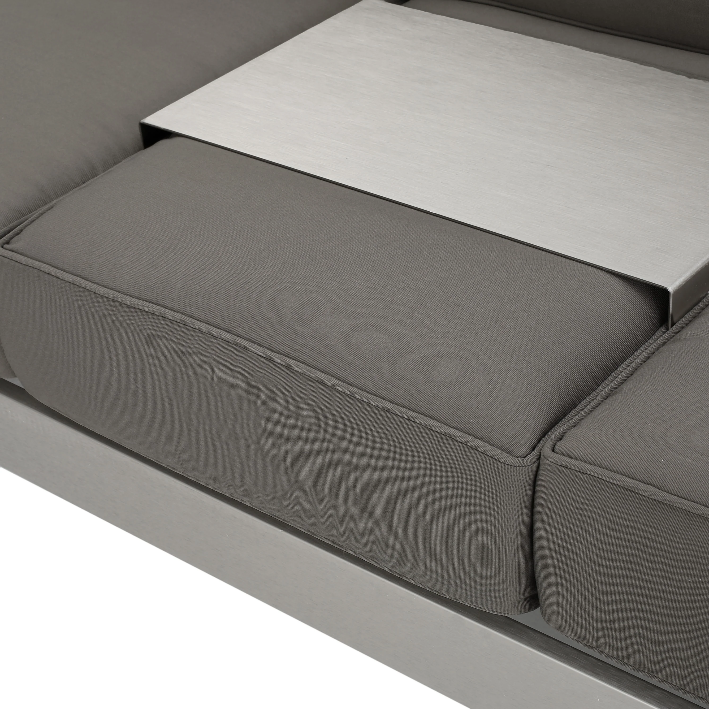 Crested Bay Outdoor Aluminum 3 Seater Sofa with Sunbrella Cushions - furnishings