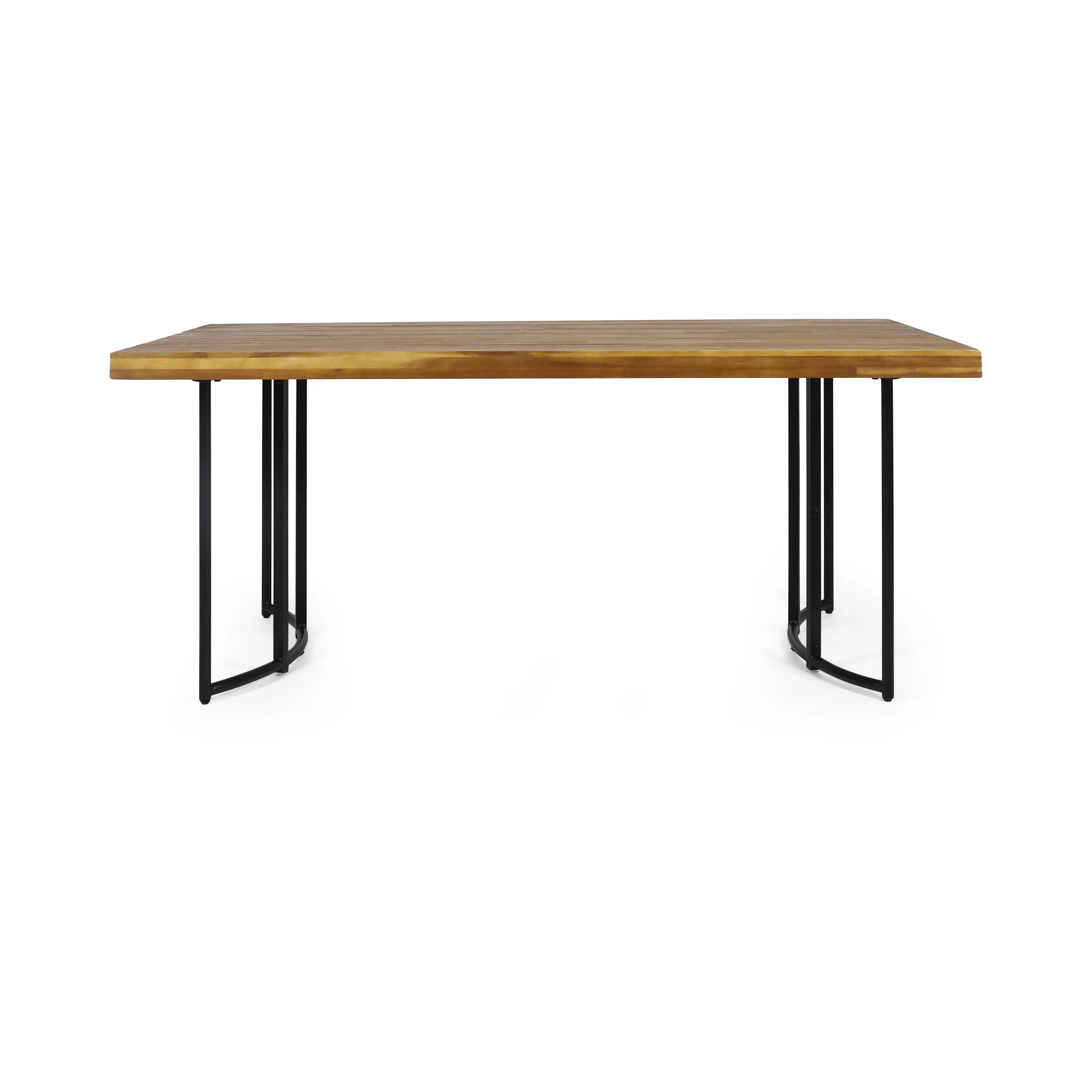 Serena Outdoor Modern Industrial Acacia Wood Dining Table - furnishings