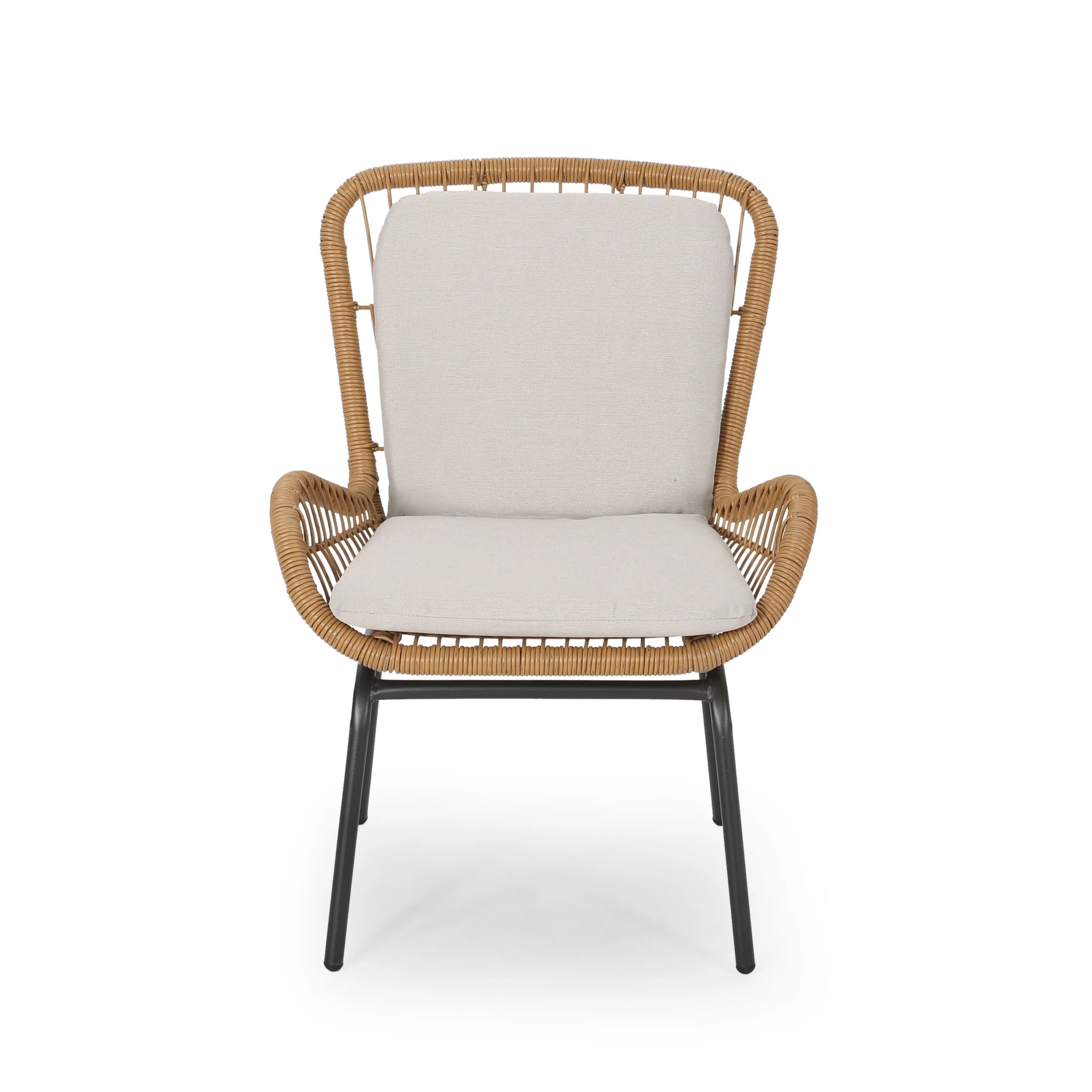 Averyrose Outdoor Wicker Club Chair with Cushions (Set of 2) - furnishings
