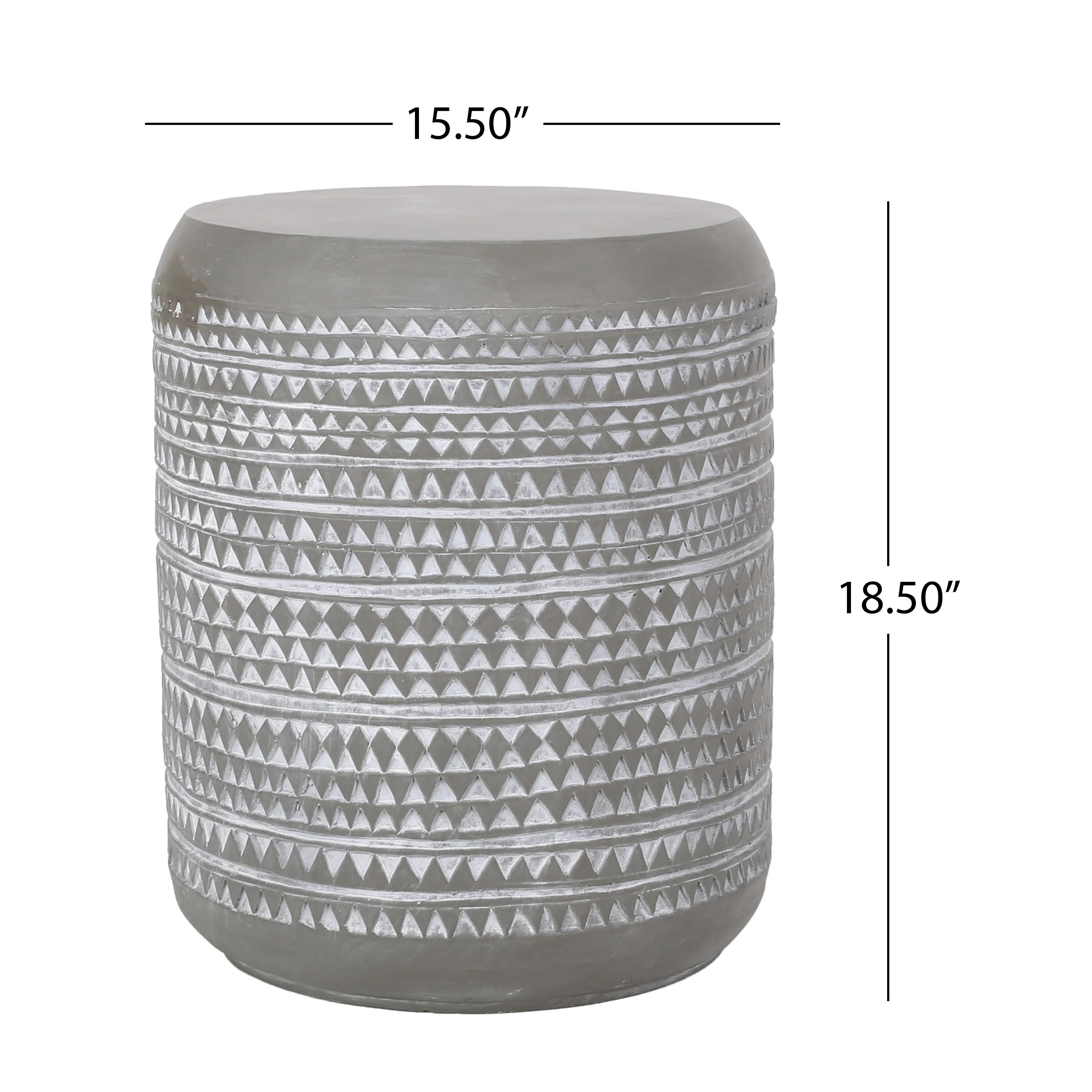 Aquilla Outdoor Lightweight Concrete Side Table, Concrete Finish and White - furnishings