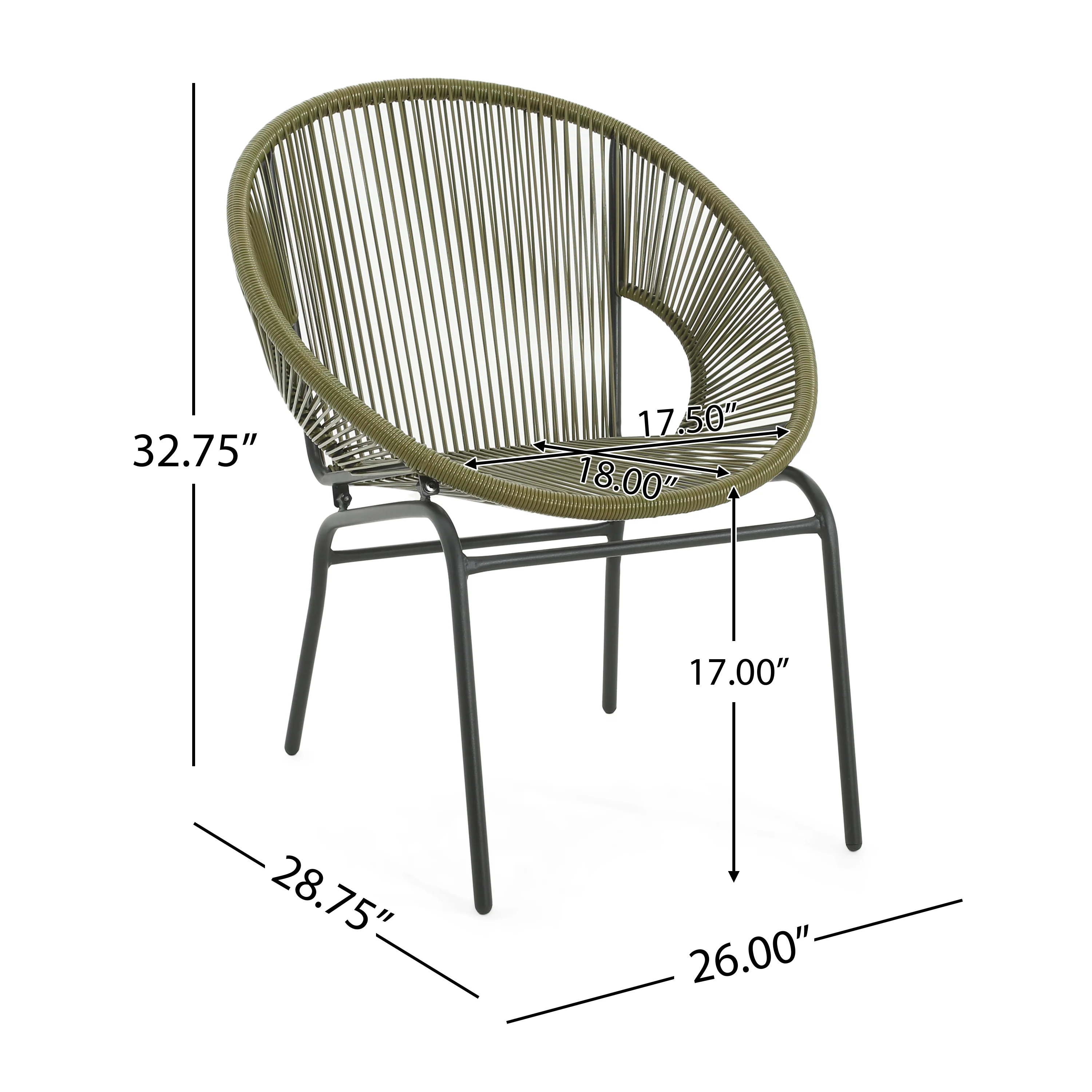 Carver Indoor & Outdoor Acapulco Weave Faux Rattan Club Chairs (Set of 2) - furnishings
