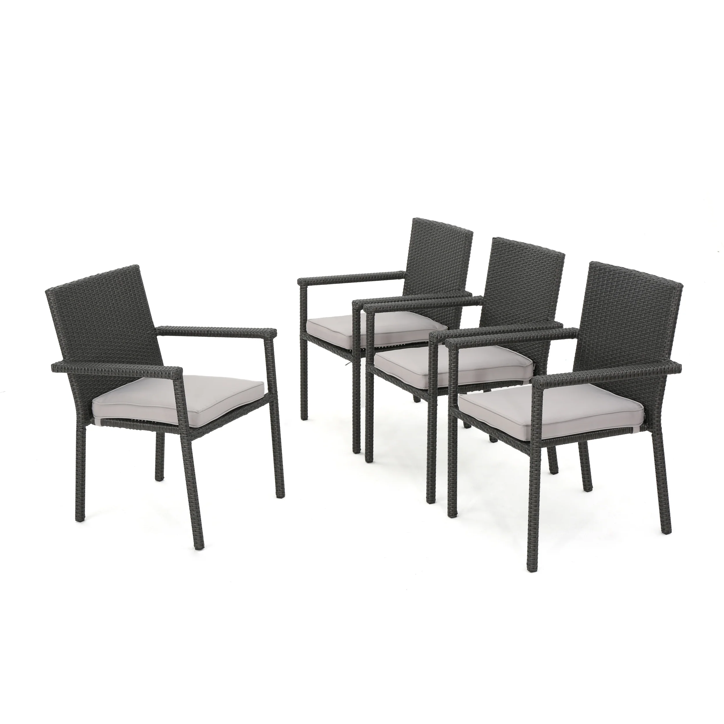 San Tropez Outdoor Dining Chairs with Water Resistant Cushions (Set of 4) - furnishings