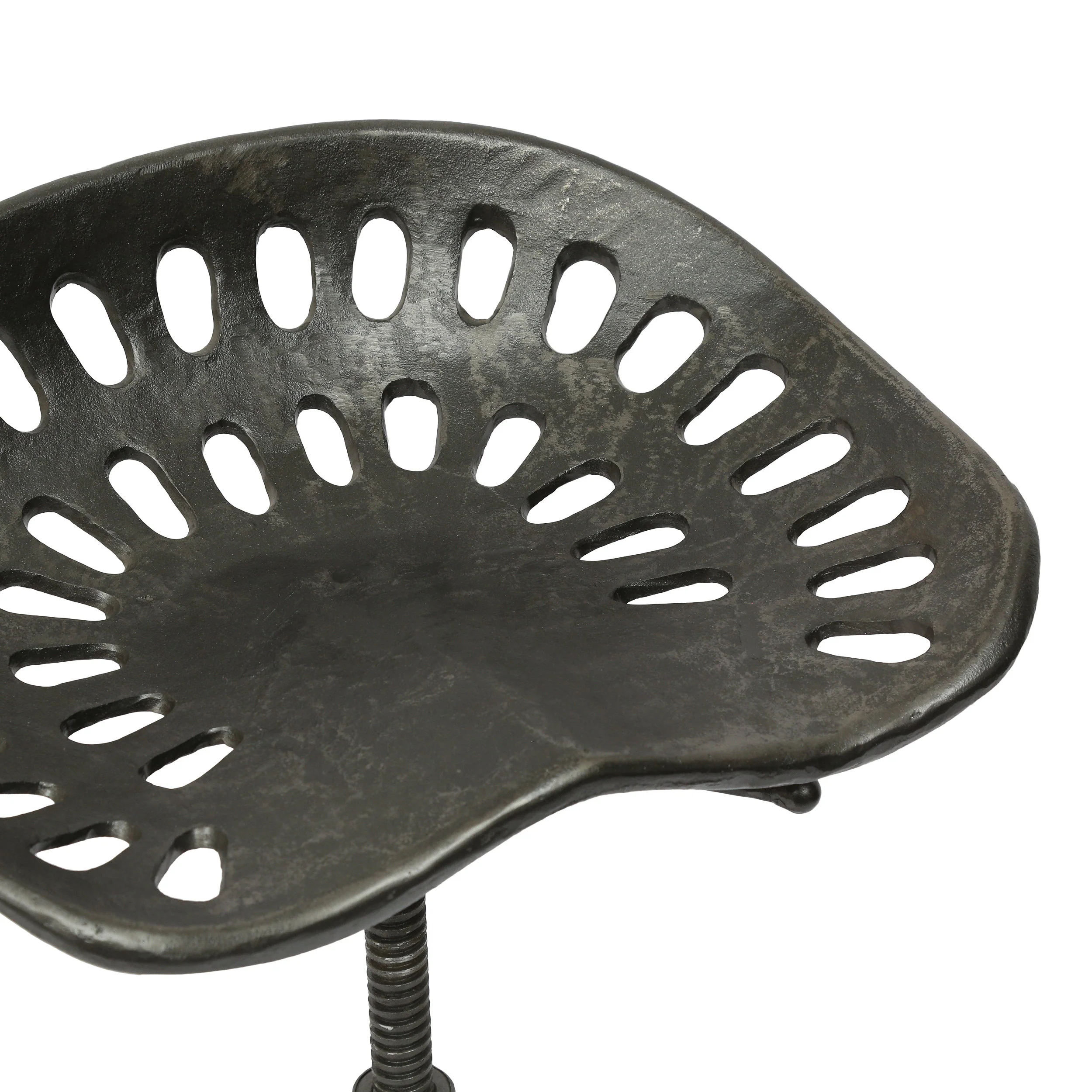 Laymon Industrial Handcrafted Cast Iron Saddle Seat Barstool - furnishings