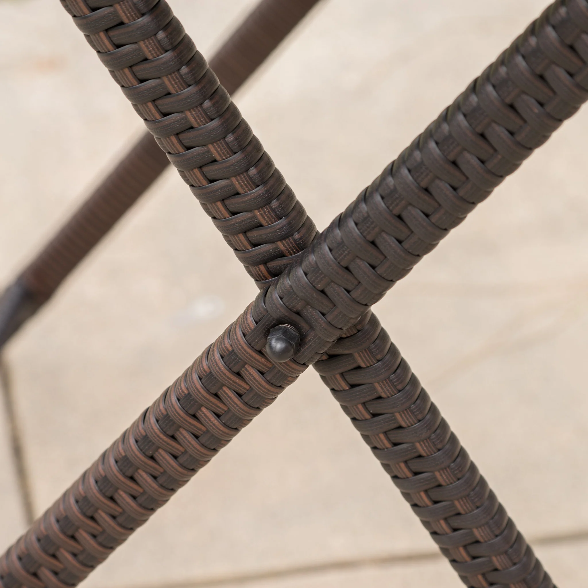 Marinelli Outdoor Folding Multi-Brown Wicker Square Bar Table - furnishings