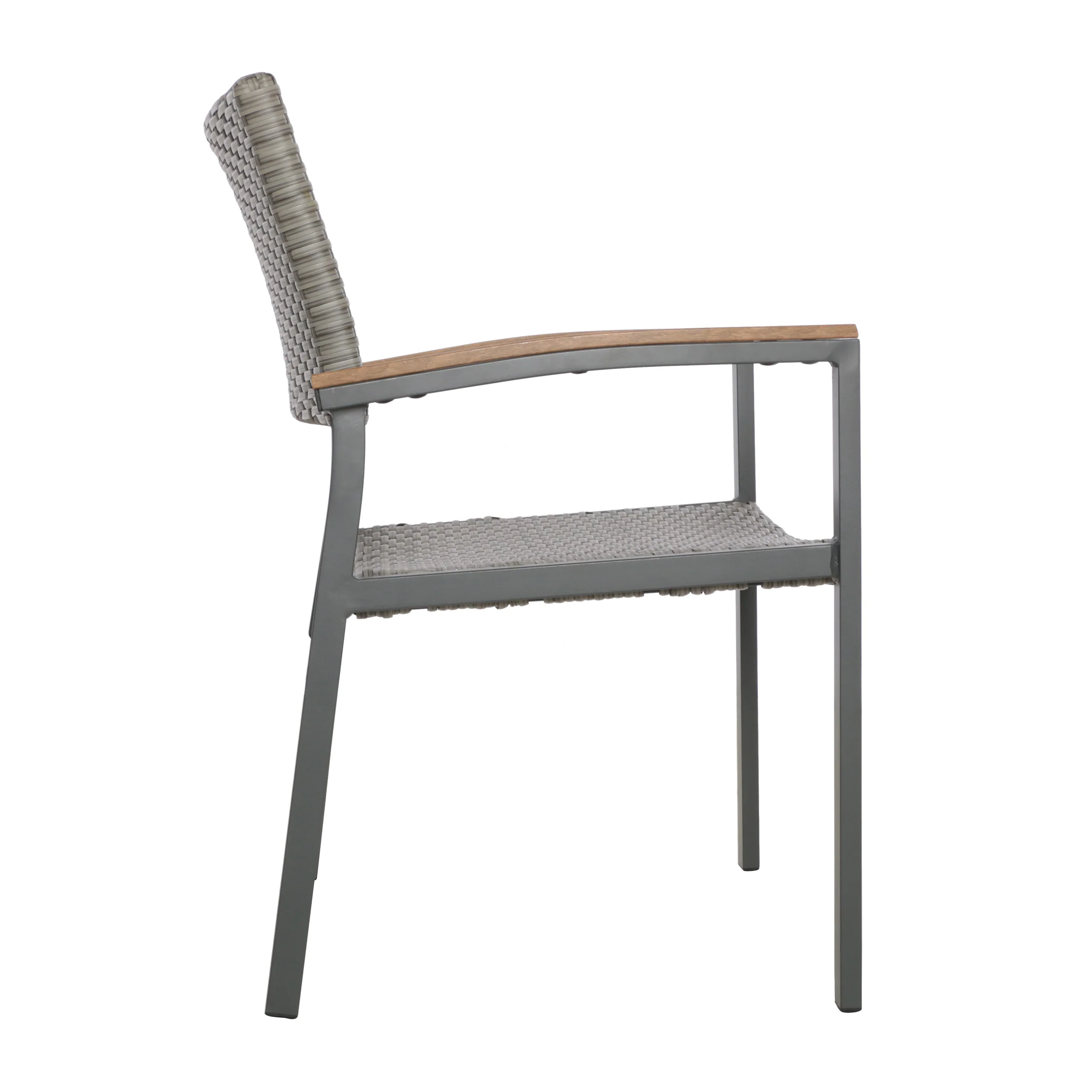 Swarthmore Outdoor Aluminum Dining Chairs with Faux Wood Accents - furnishings