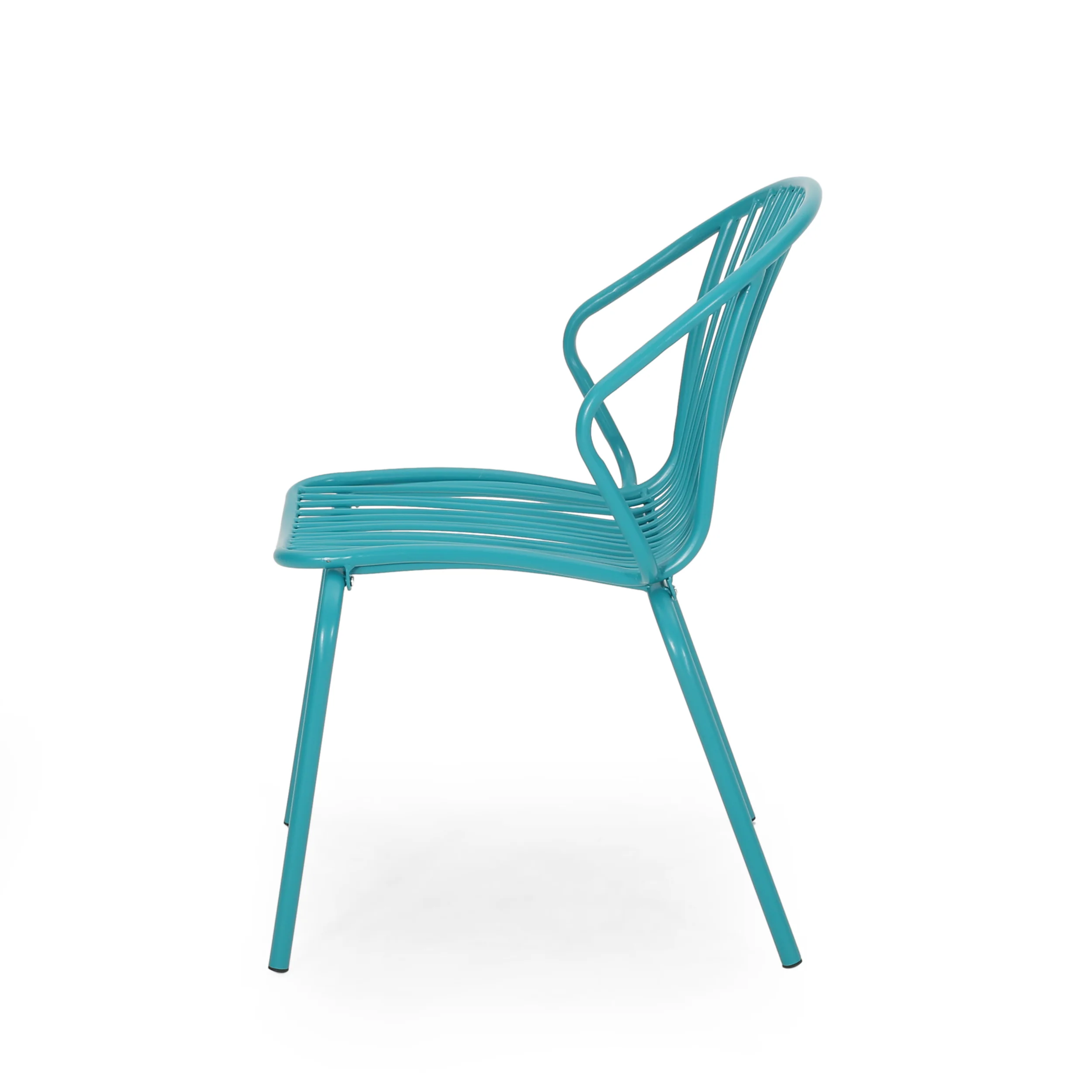 Emily Outdoor Modern Iron Club Chair (Set of 2) - furnishings