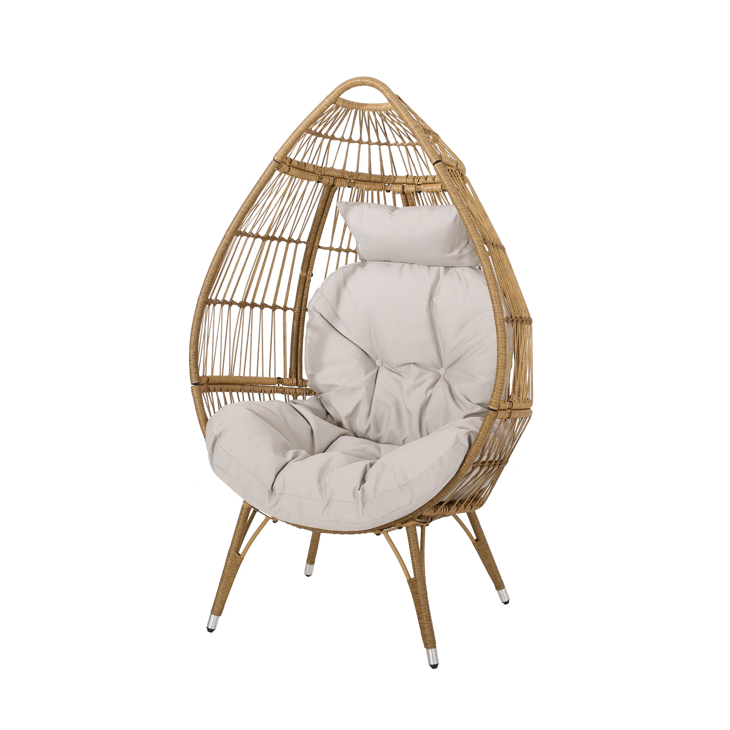 Kabella Outdoor Wicker Freestanding Teardrop / Egg Chair - furnishings