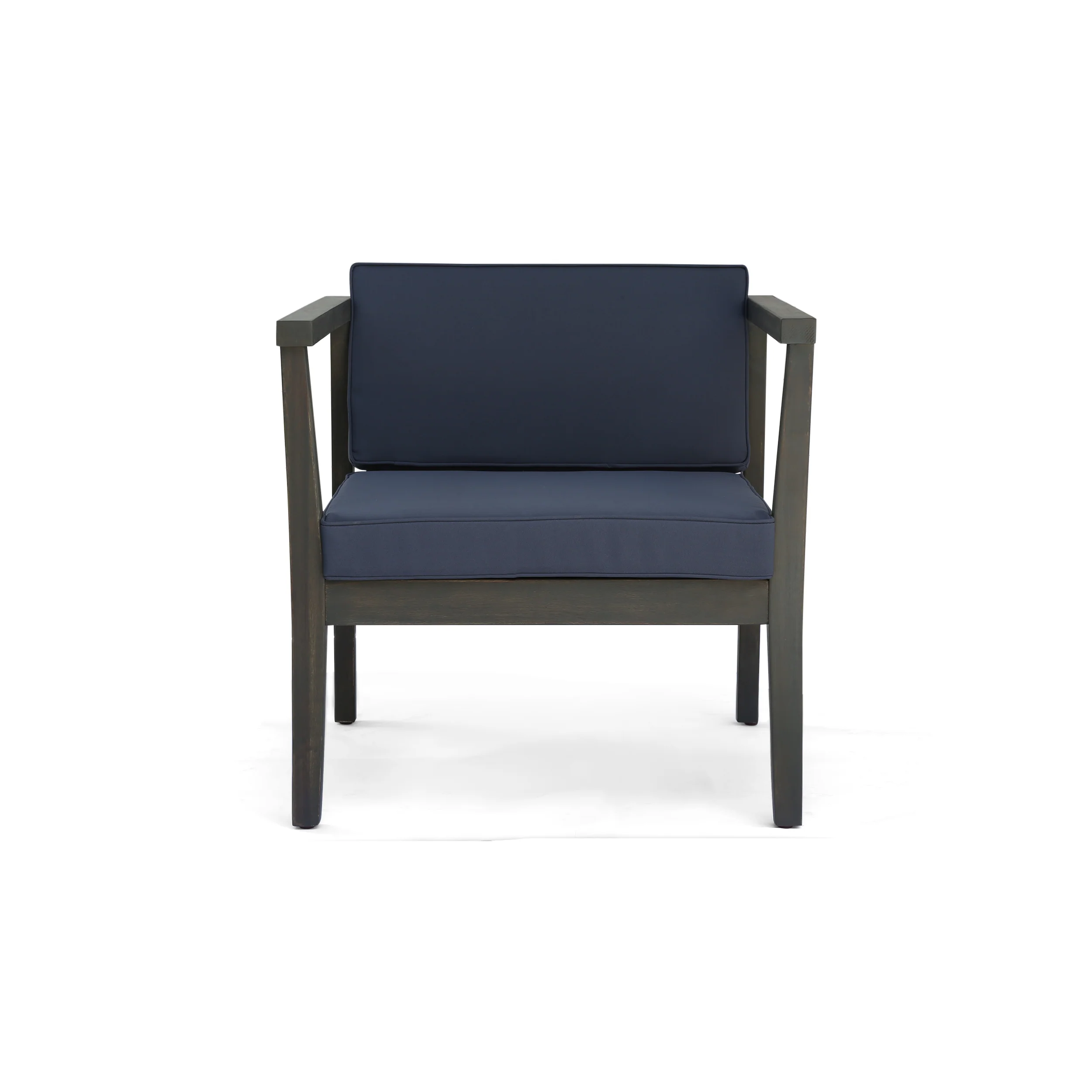 Thomson Outdoor Acacia Wood Club Chairs with Water-Resistant Cushions (Set of 4) - furnishings