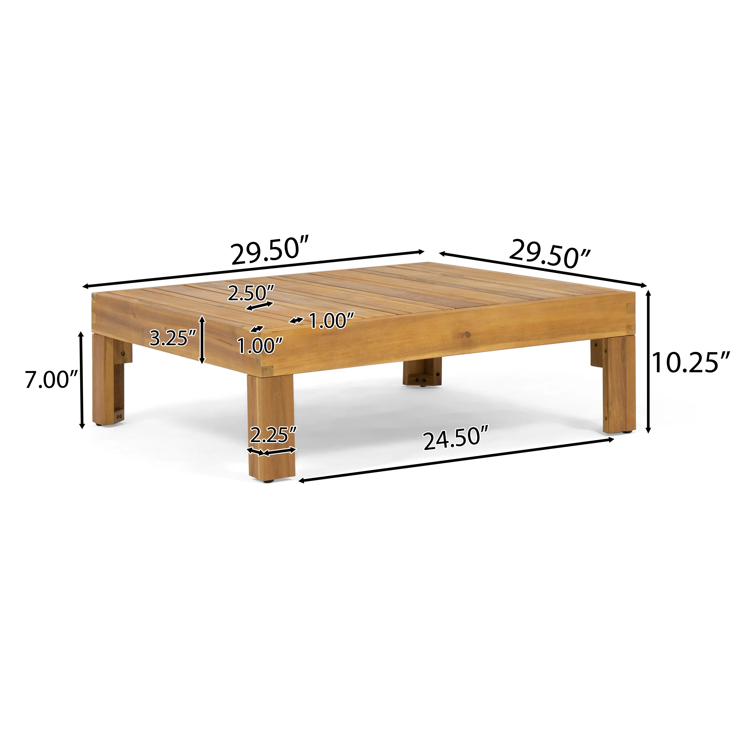 Allegra Outdoor Acacia Wood Coffee Table - furnishings