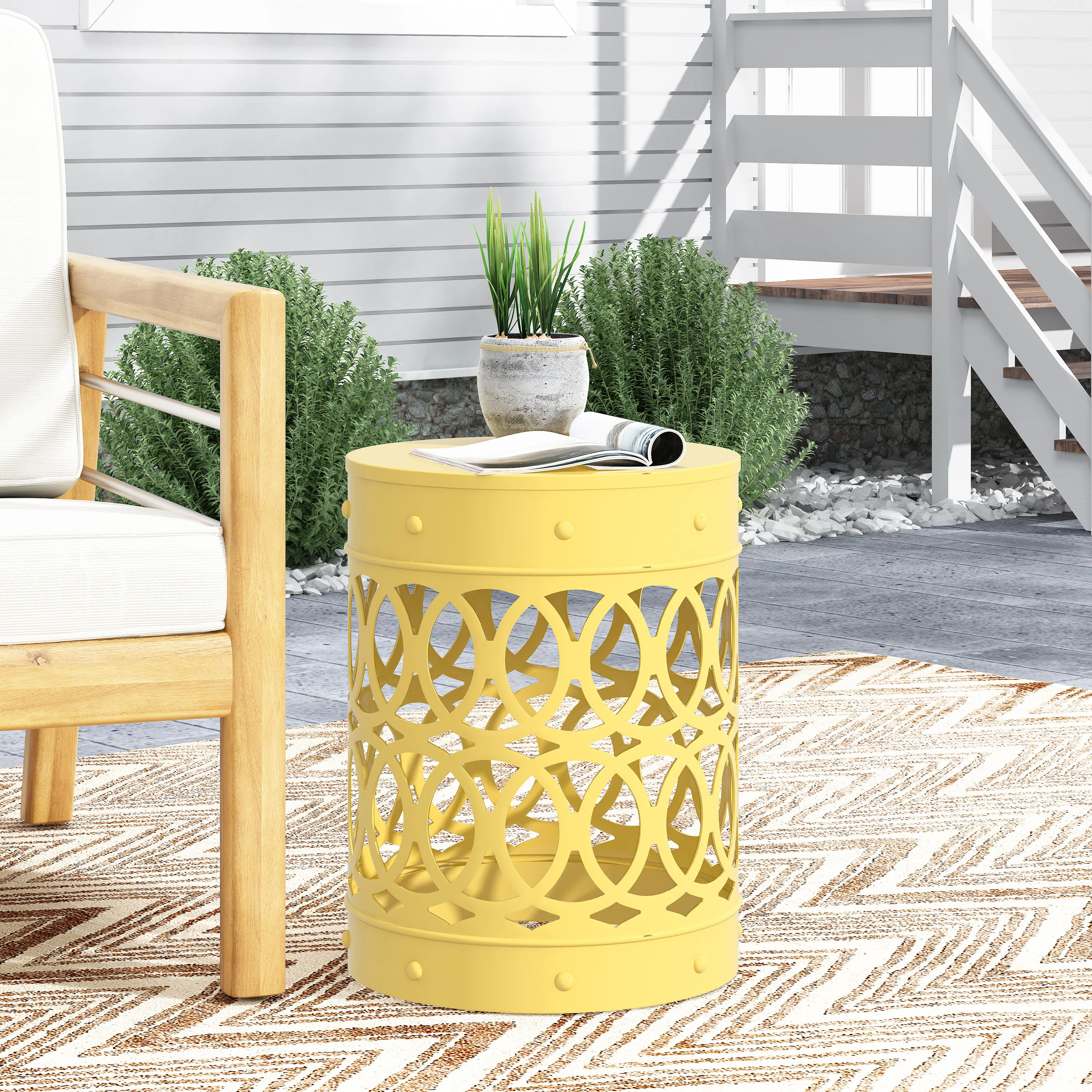 Pellerin Outdoor Metal Side Table - furnishings