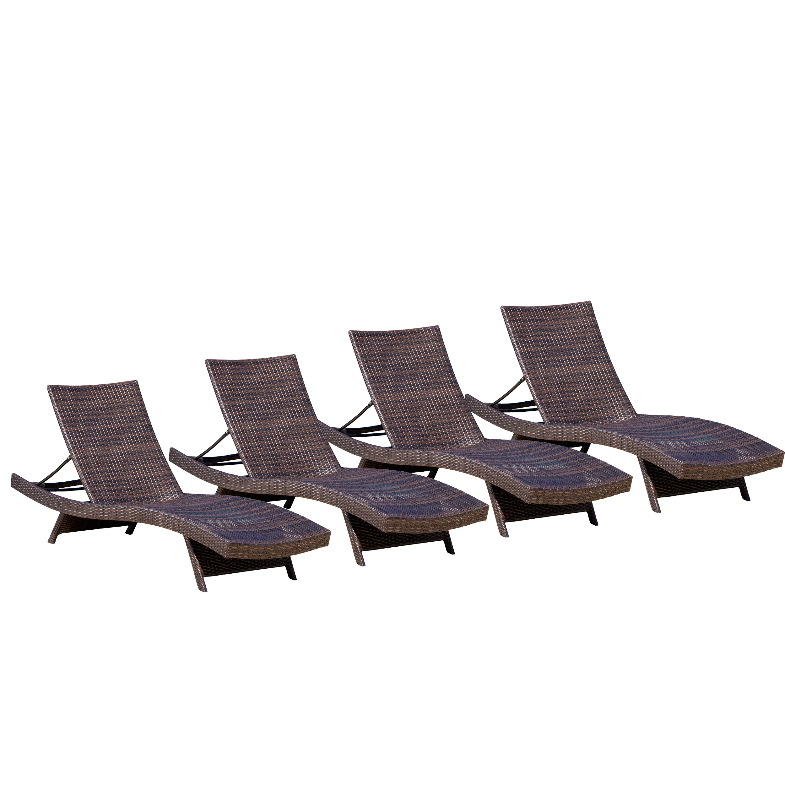 Lakeport Outdoor Adjustable Chaise Lounge Chairs (Set of 4) - furnishings