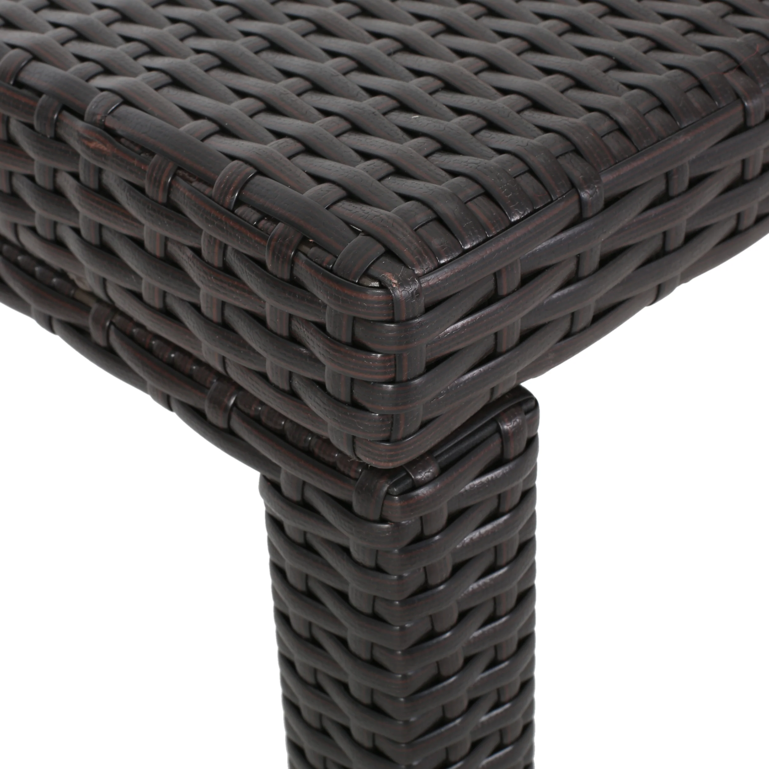 Edene Outdoor Multibrown Wicker Square Dining Table - furnishings