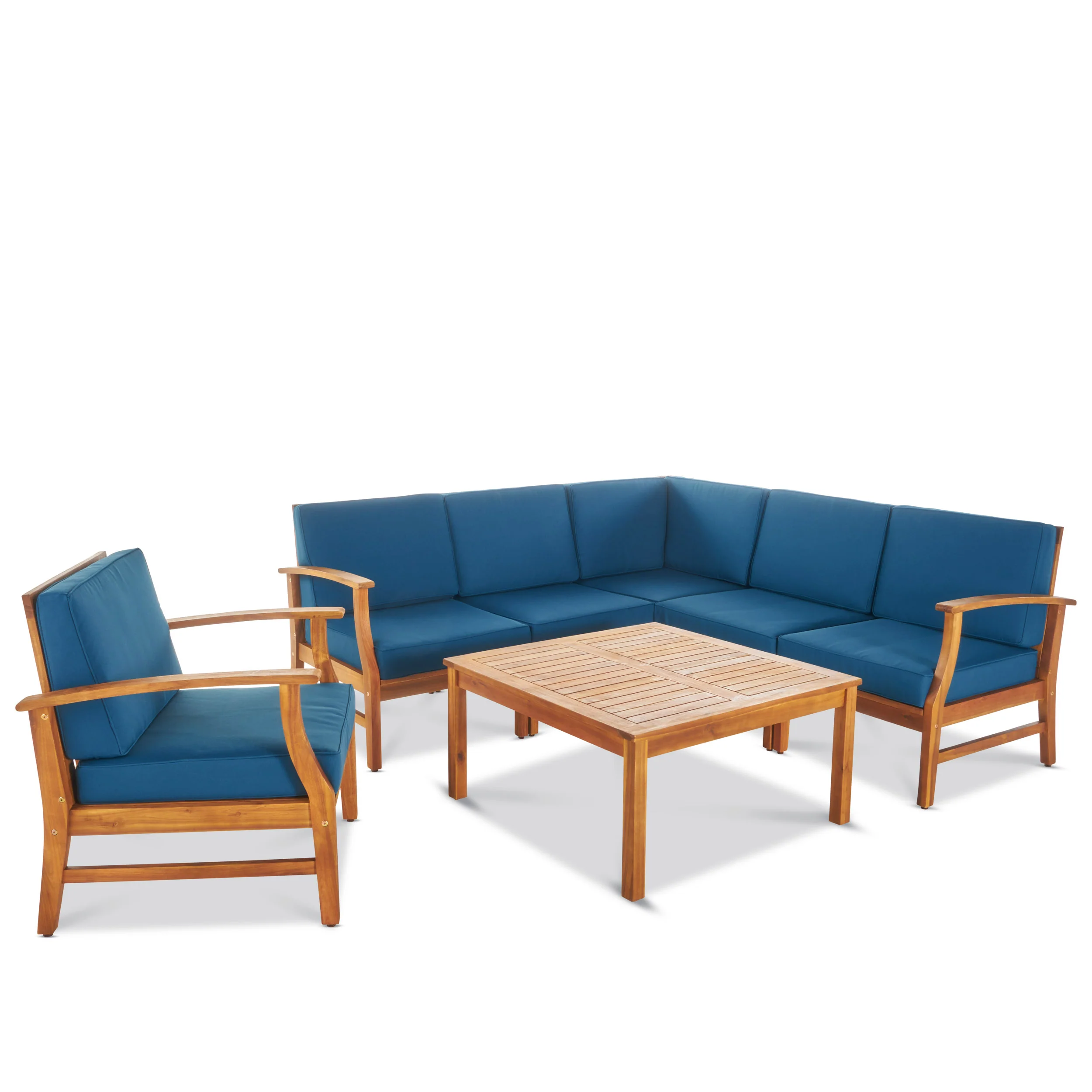 Capri 6-Seater Outdoor Wooden Sectional - furnishings