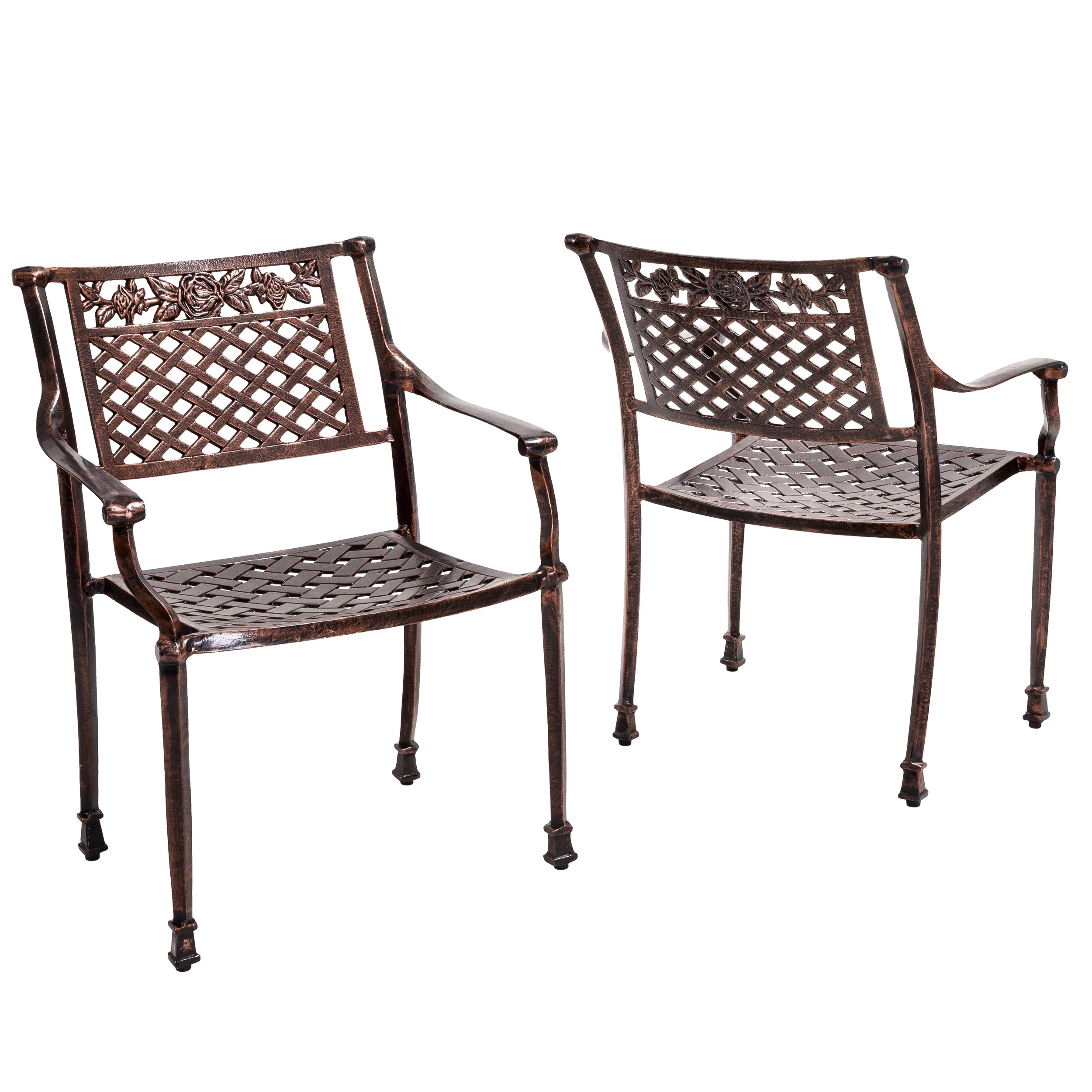 Sierra Outdoor Cast Aluminum Dining Chairs (Set of 2) - furnishings