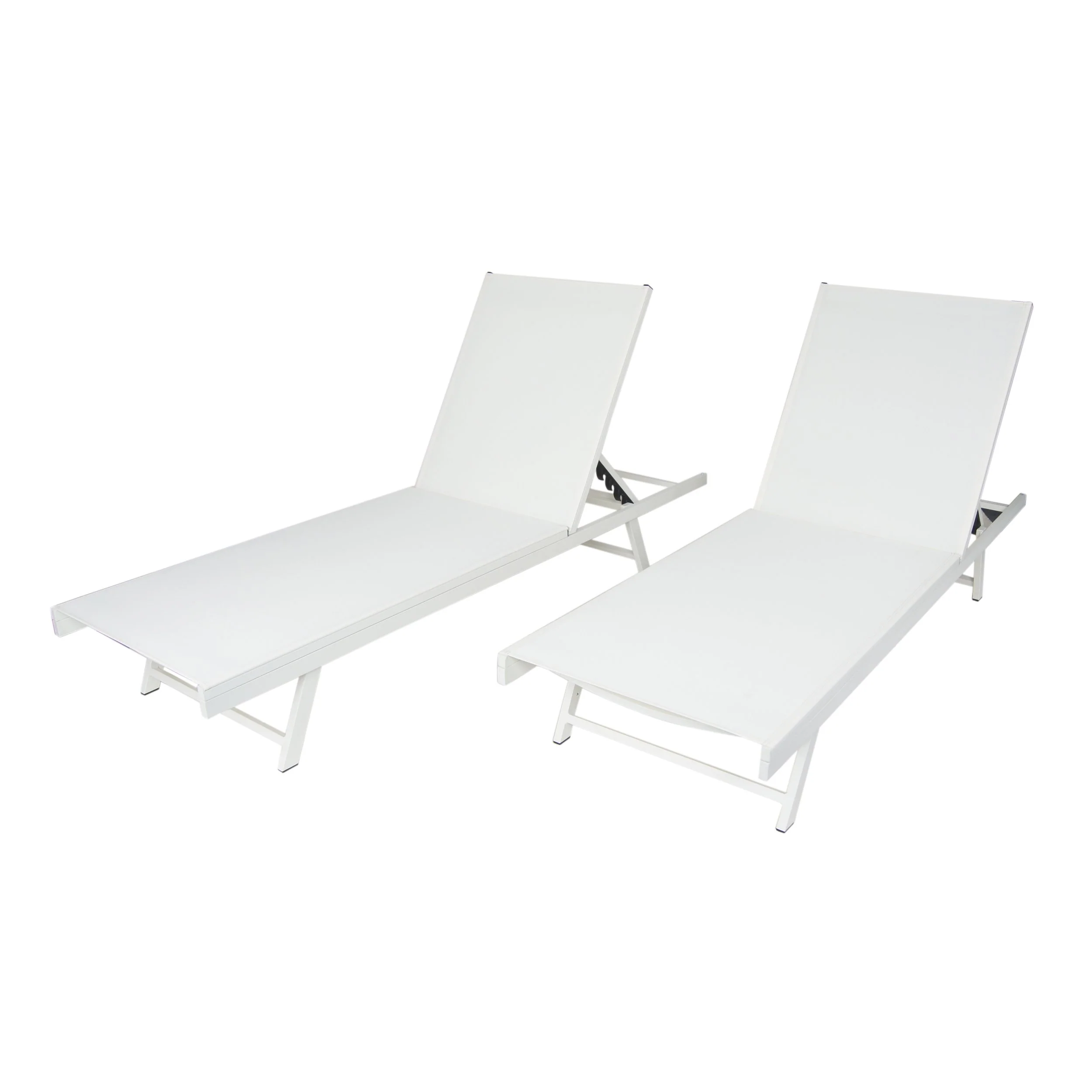 Simon Outdoor Aluminum and Mesh Chaise Lounge - furnishings