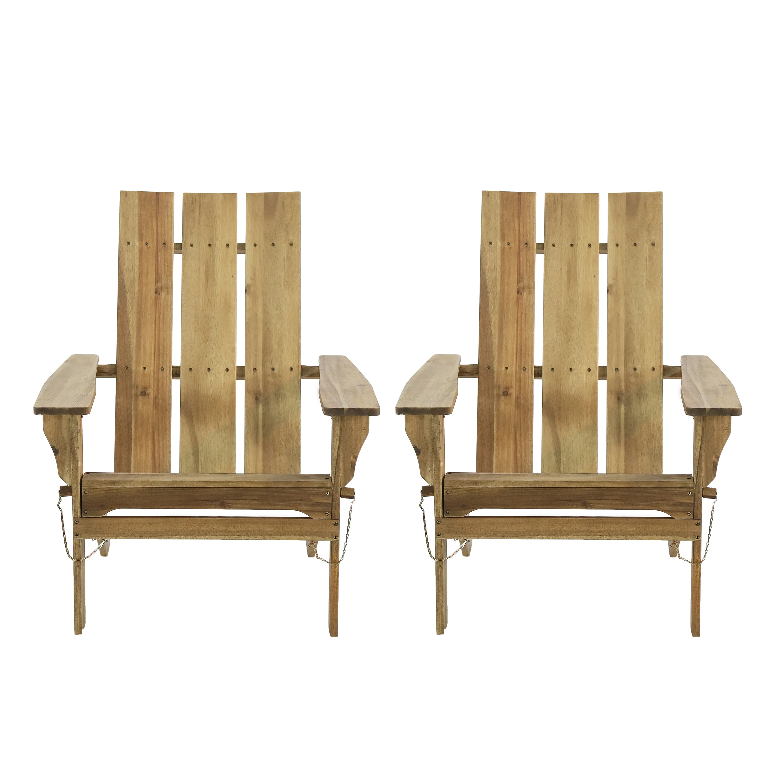 Gurekam Outdoor Acacia Wood Foldable Adirondack Chairs, Set of 2 - furnishings