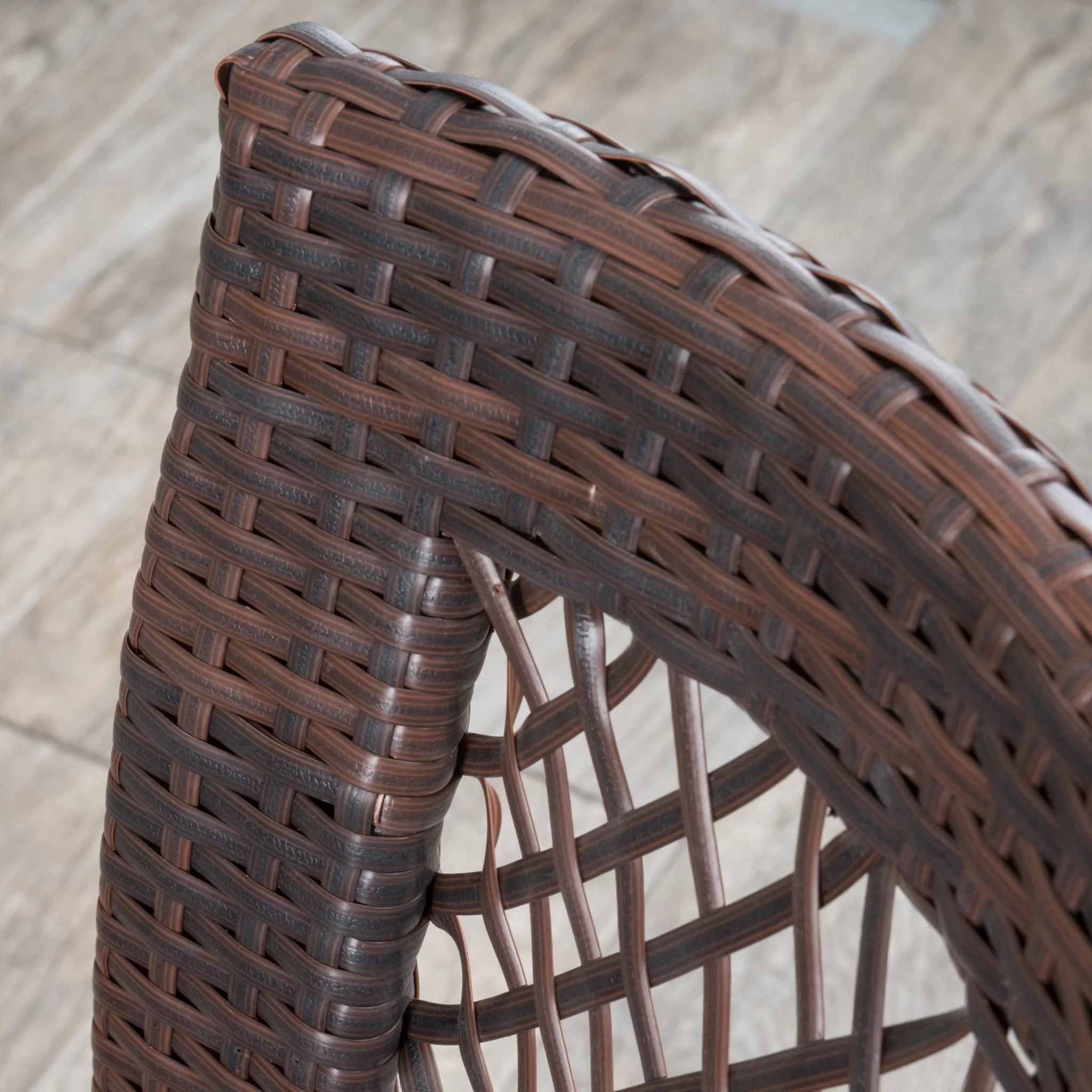Perry Outdoor 3pc Multibrown Wicker Bistro Set - furnishings
