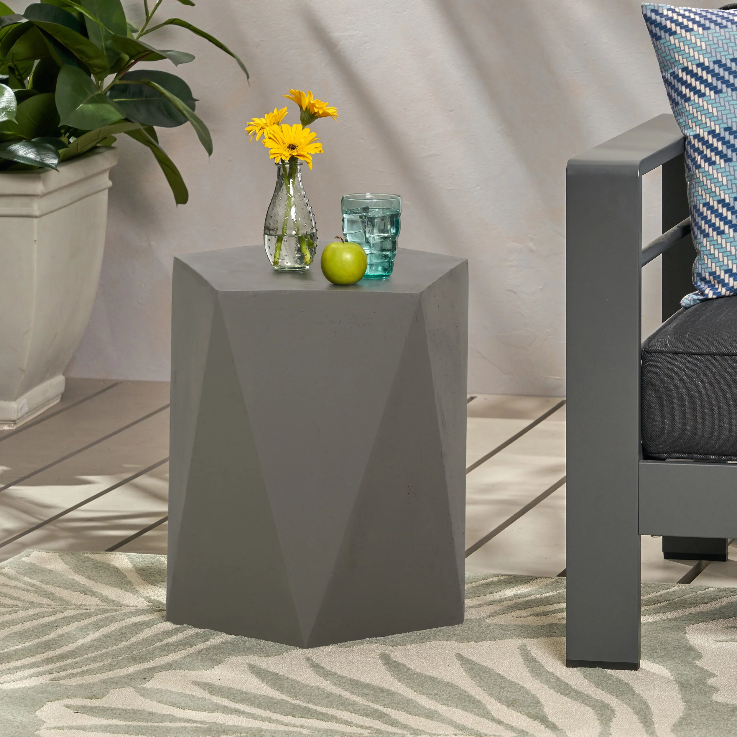 Dunn Outdoor Modern Side Table - furnishings