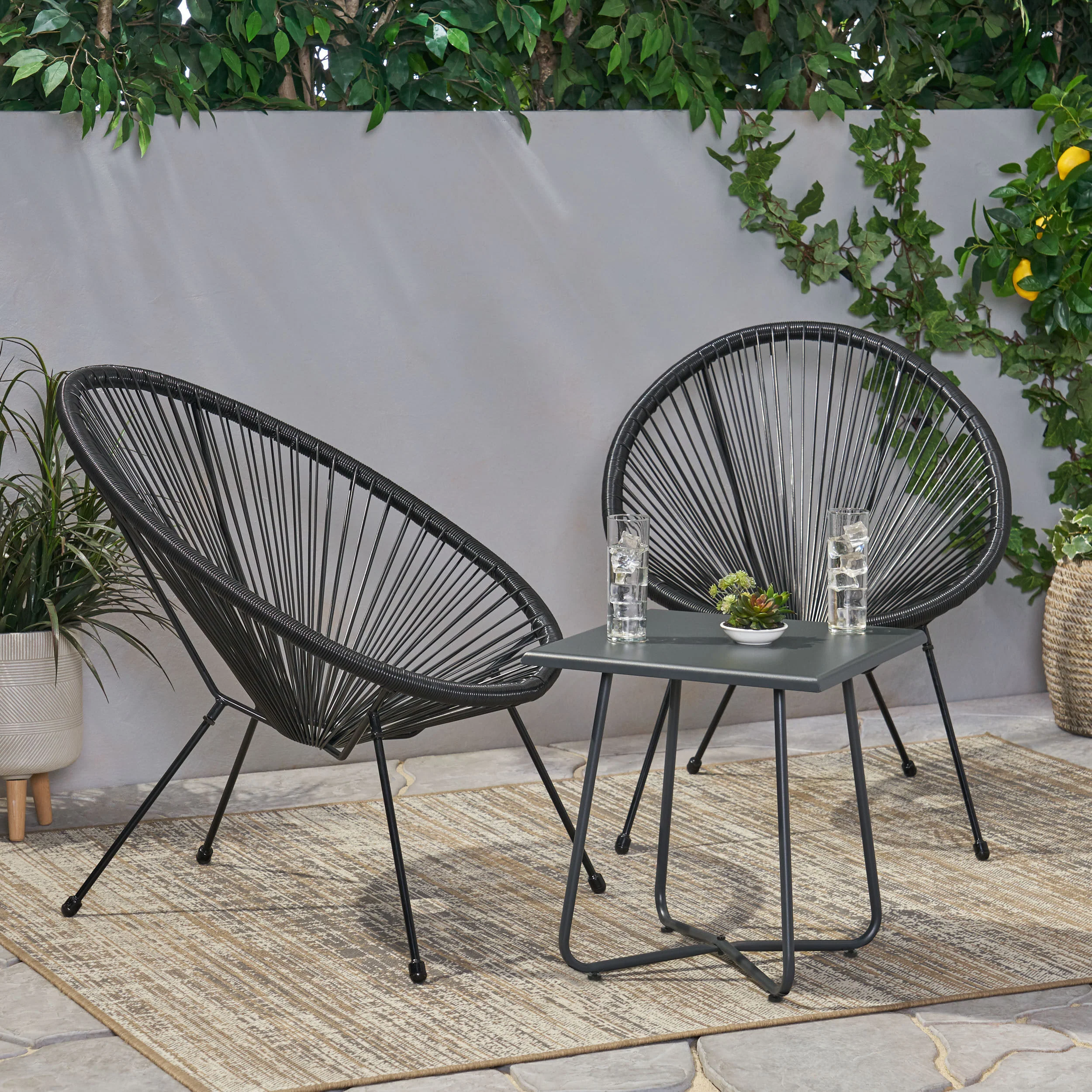Major Outdoor Woven 3 Piece Chat Set - furnishings