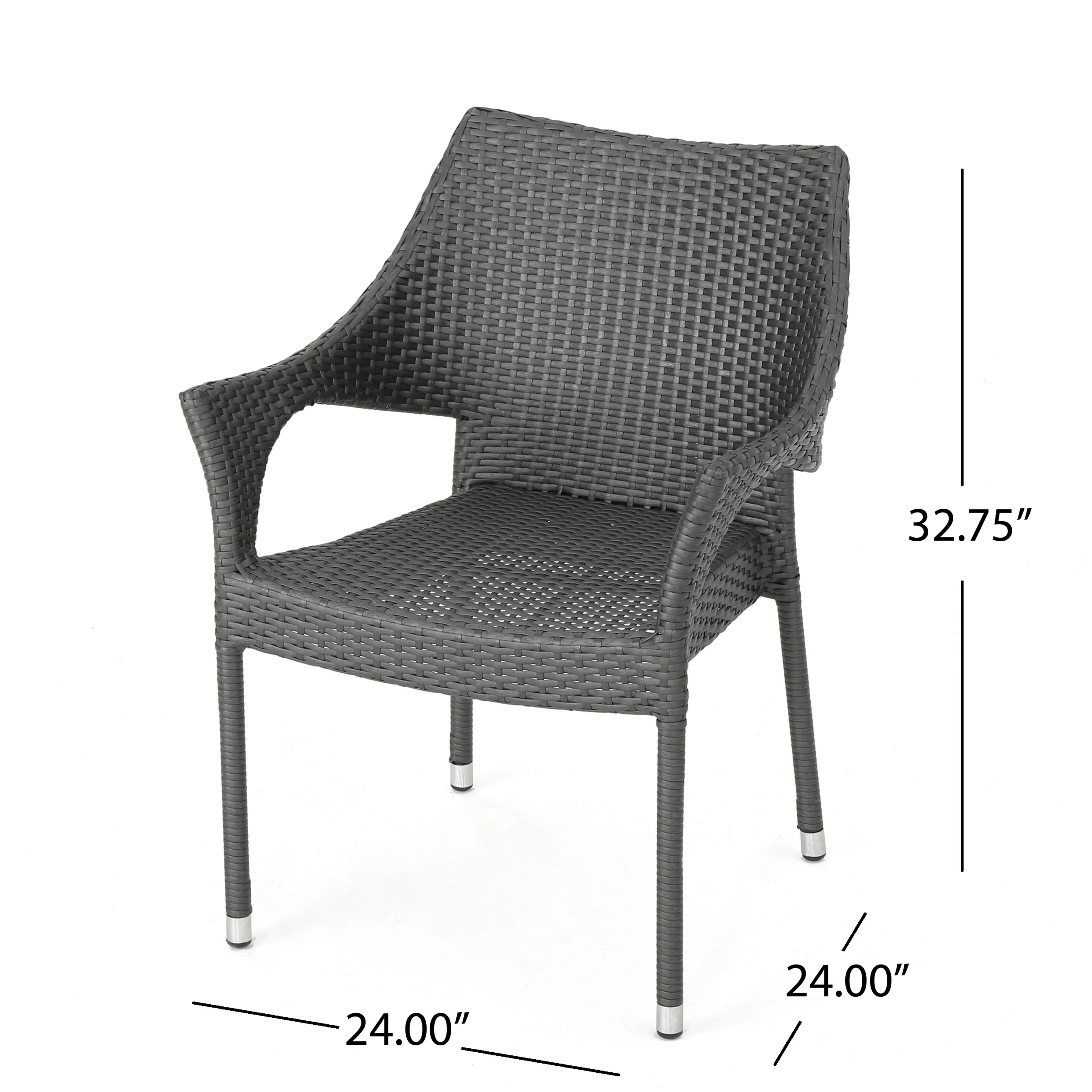 Edna Outdoor 3 Piece Wicker Bistro Set, Grey - furnishings