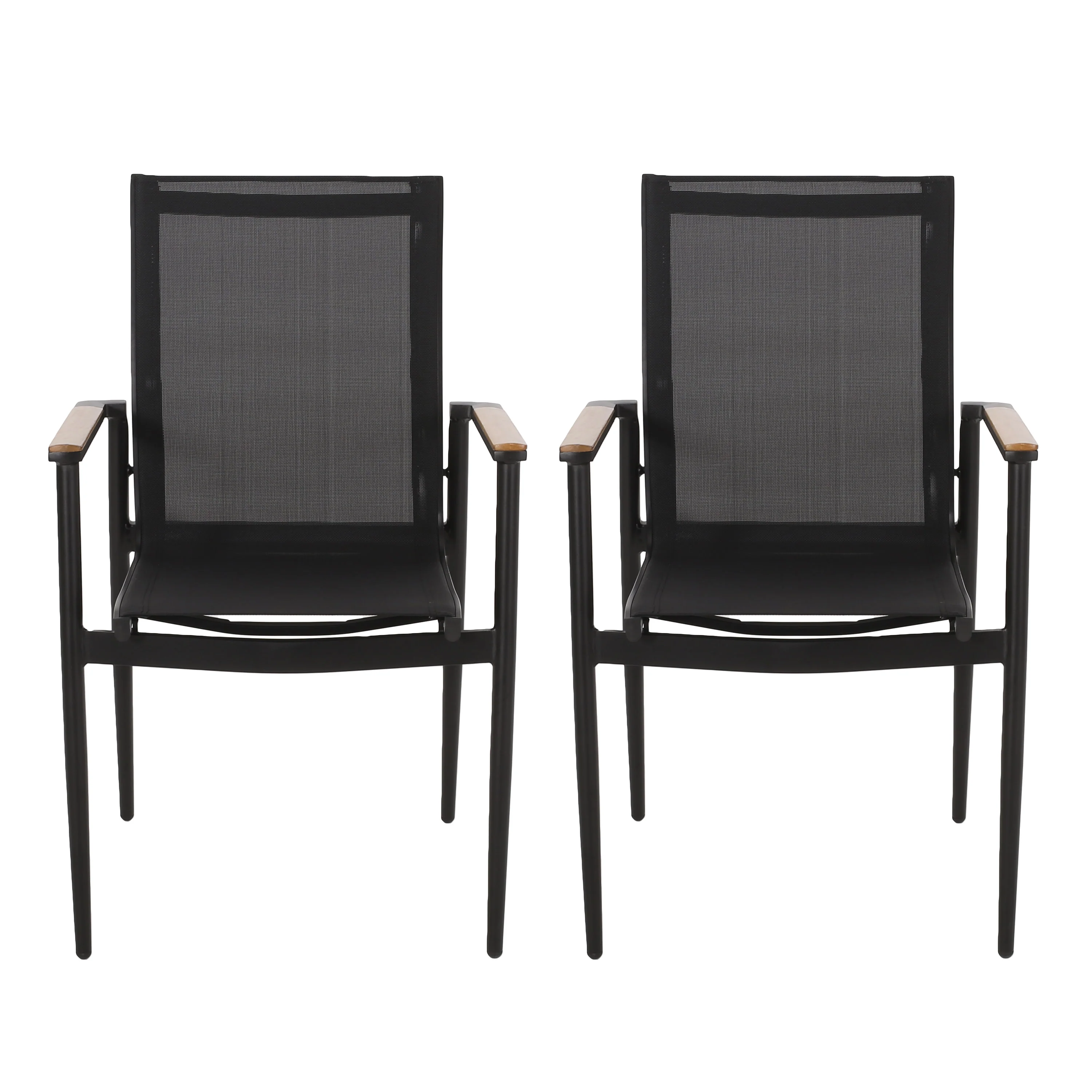 Shane Outdoor Mesh and Aluminum Dining Chairs - furnishings