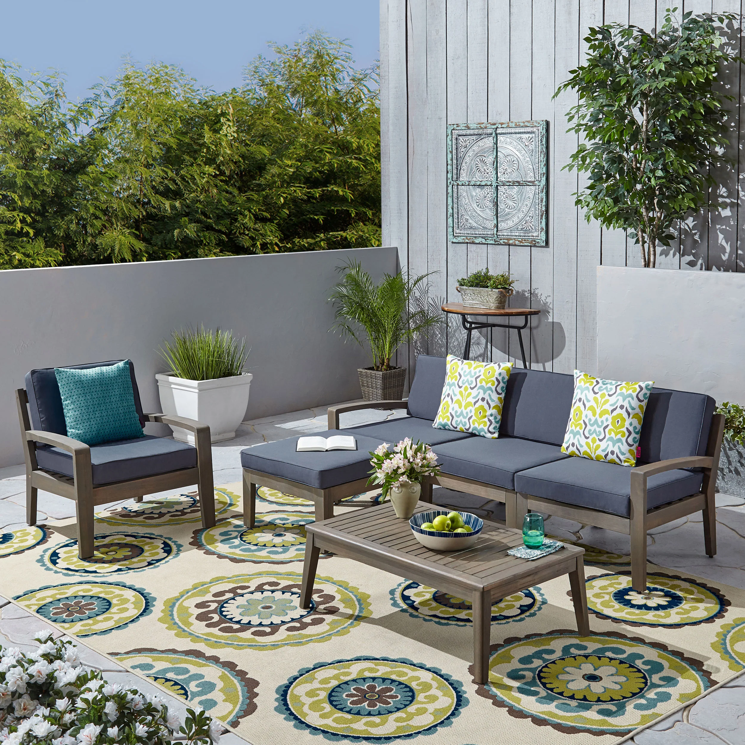 Parma 4-Seater Sectional Sofa Set For Patio with Club Chair - furnishings