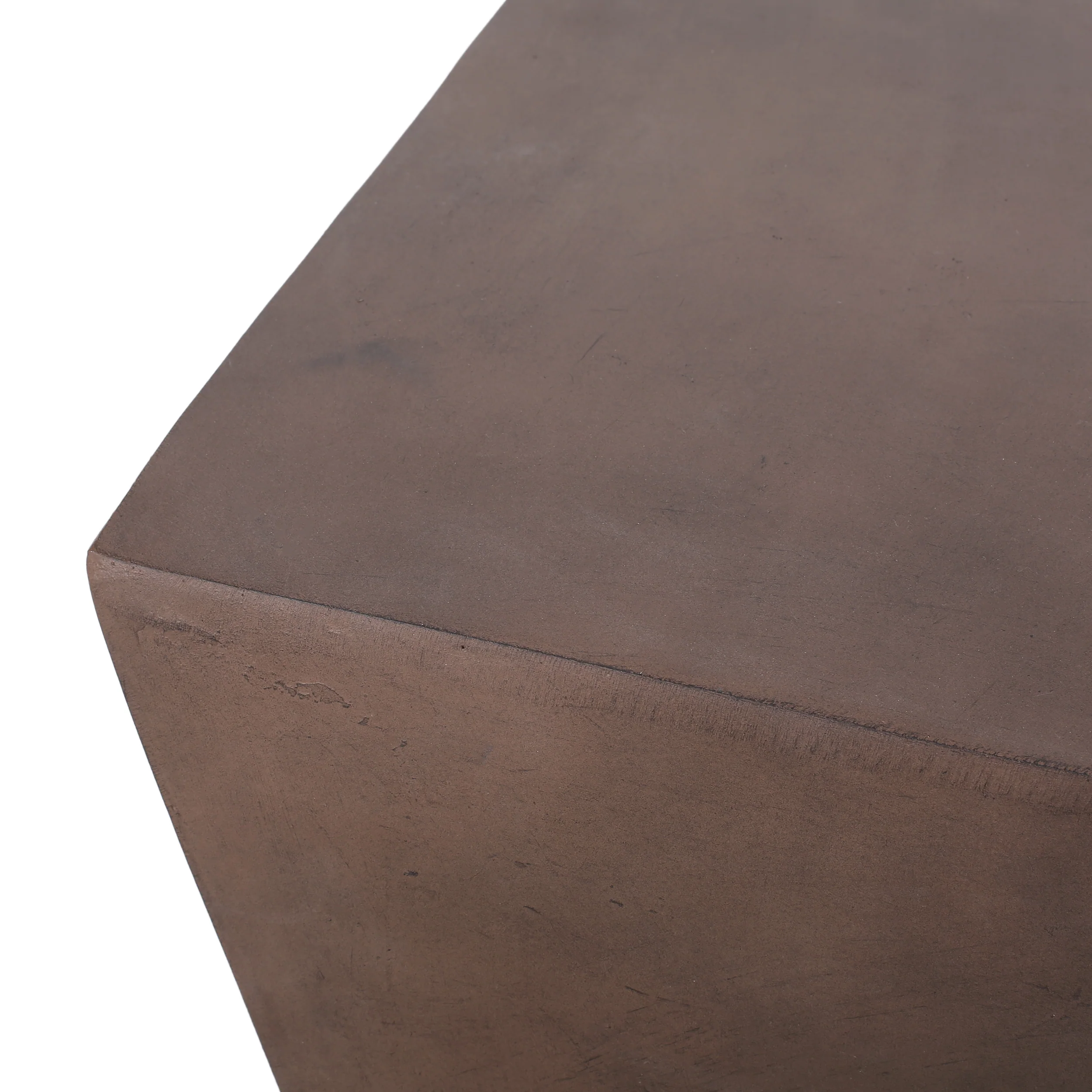 Pecor Outdoor Lightweight Concrete Side Table, Brown - furnbro