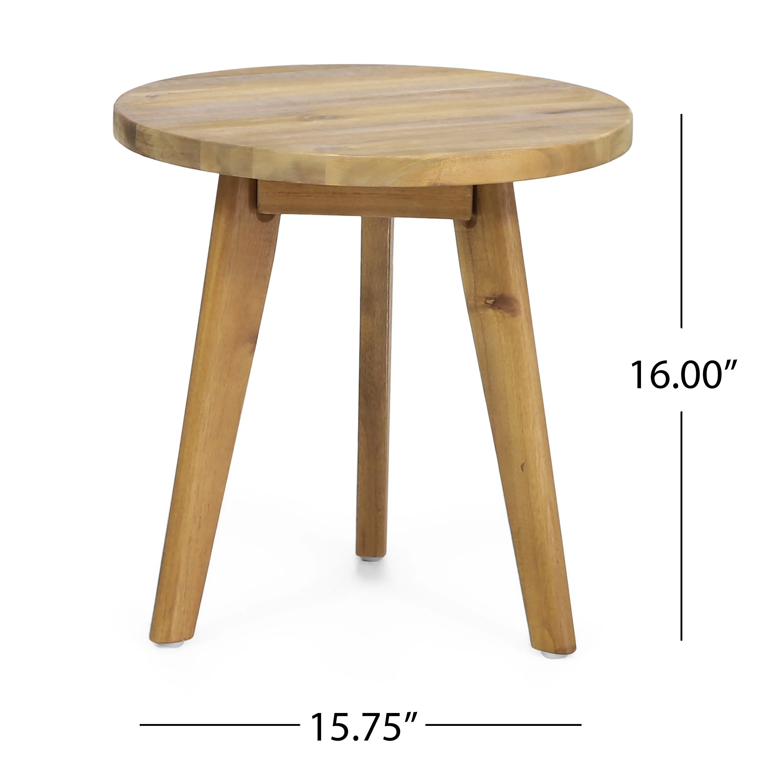 Gino Outdoor Farmhouse Acacia Wood Side Table, Dark Gray Finish - furnishings