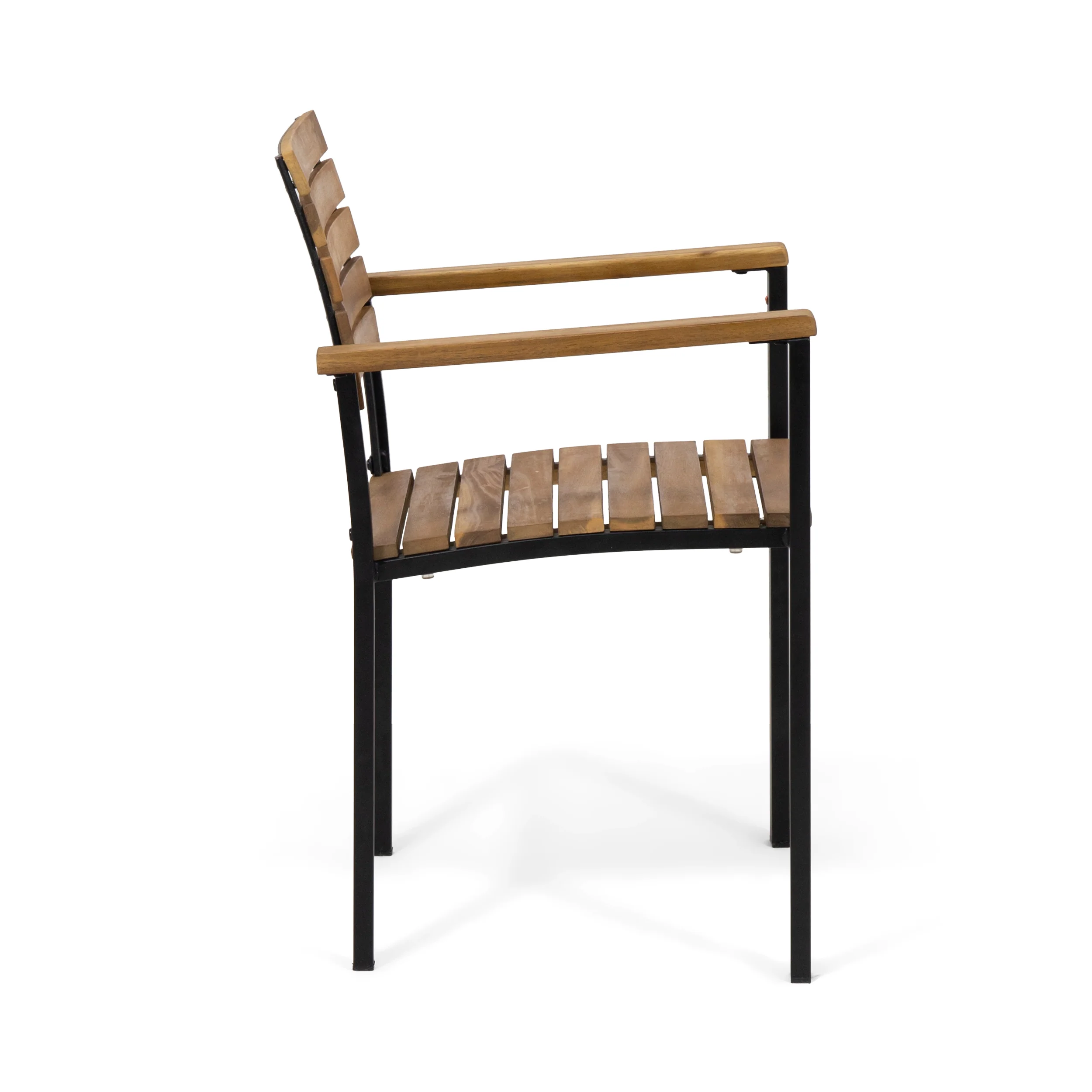Alberta Outdoor Wood and Iron Dining Chairs (Set of 2) - furnishings