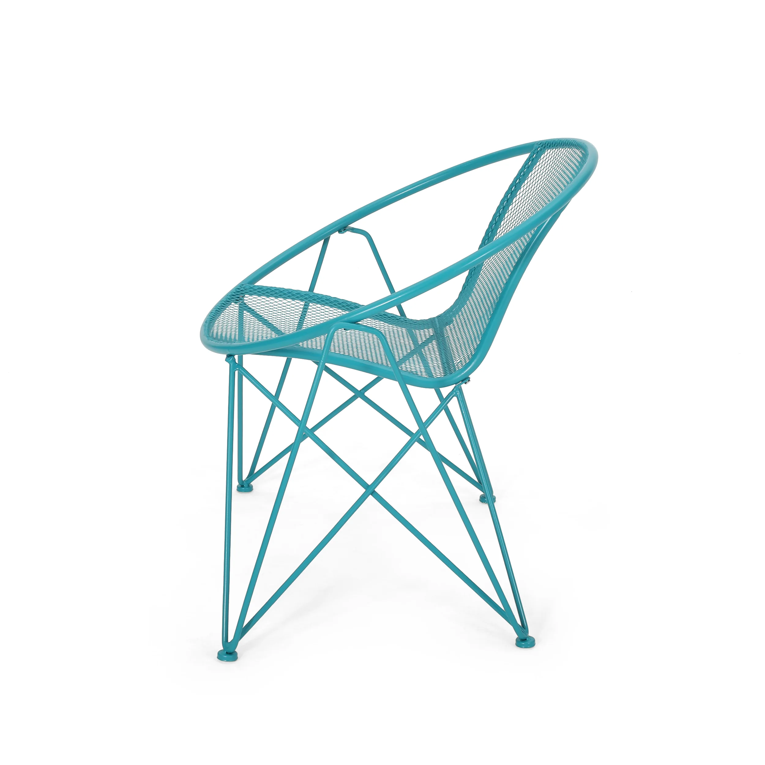 Graham Modern Outdoor Iron Club Chair (Set of 2) - furnishings
