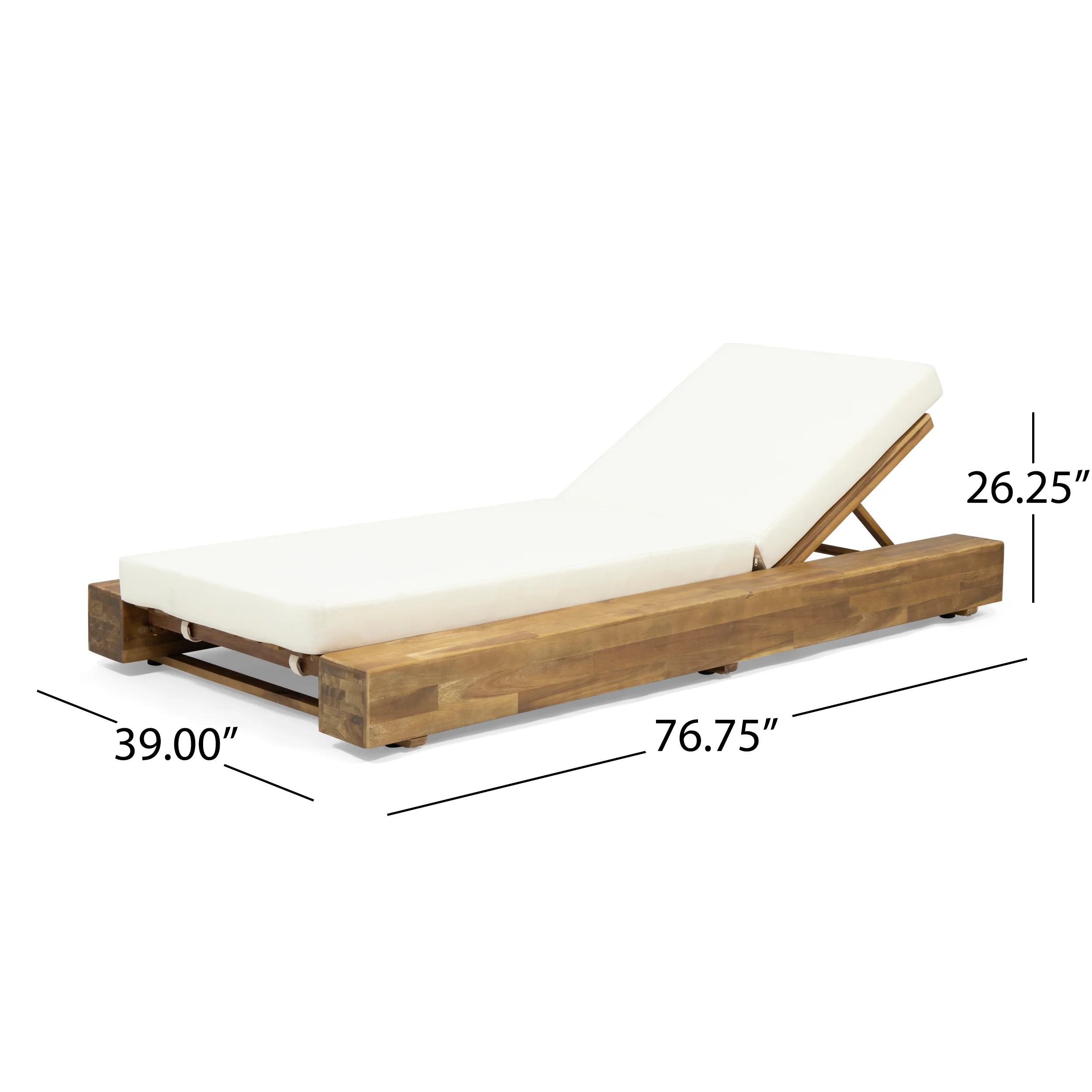 Stella Outdoor Acacia Wood Chaise Lounge and Cushion Sets (Set of 4) - furnishings